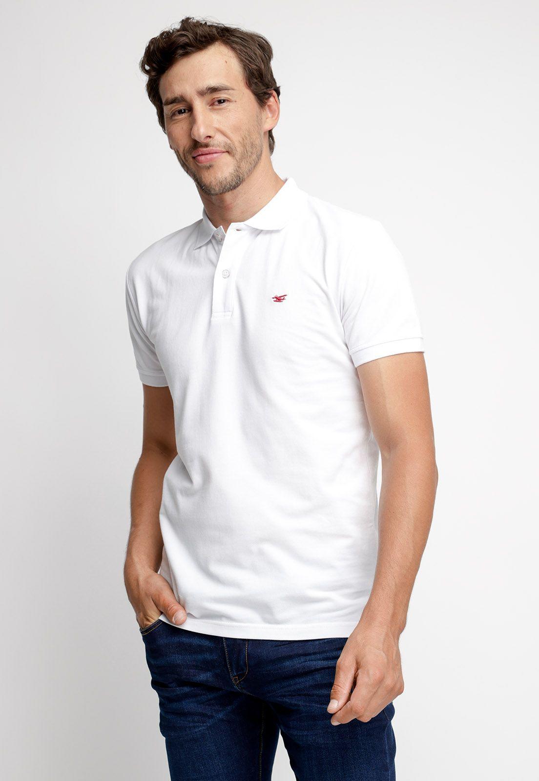 Polera Polo Básica Manga Corta White-0