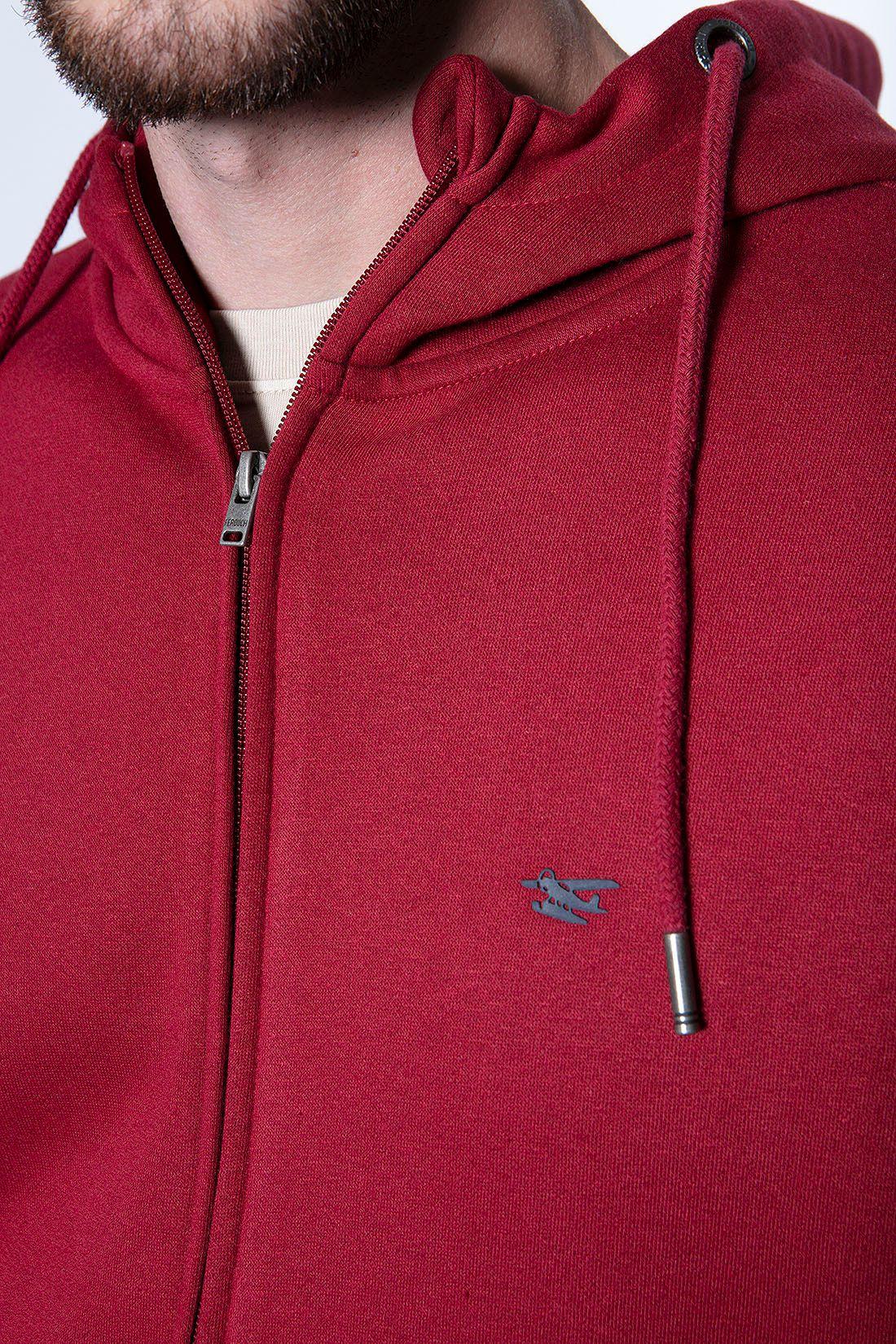 Polerón Básico Full Zipper Burgundy-4