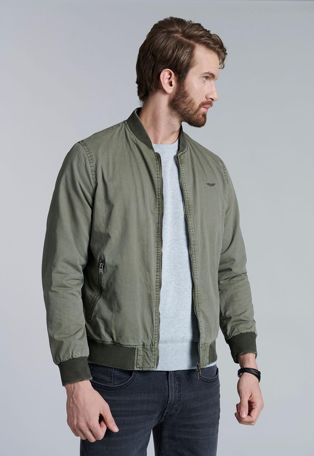 Chaqueta Bomber Garment Dyed Fj Green-0