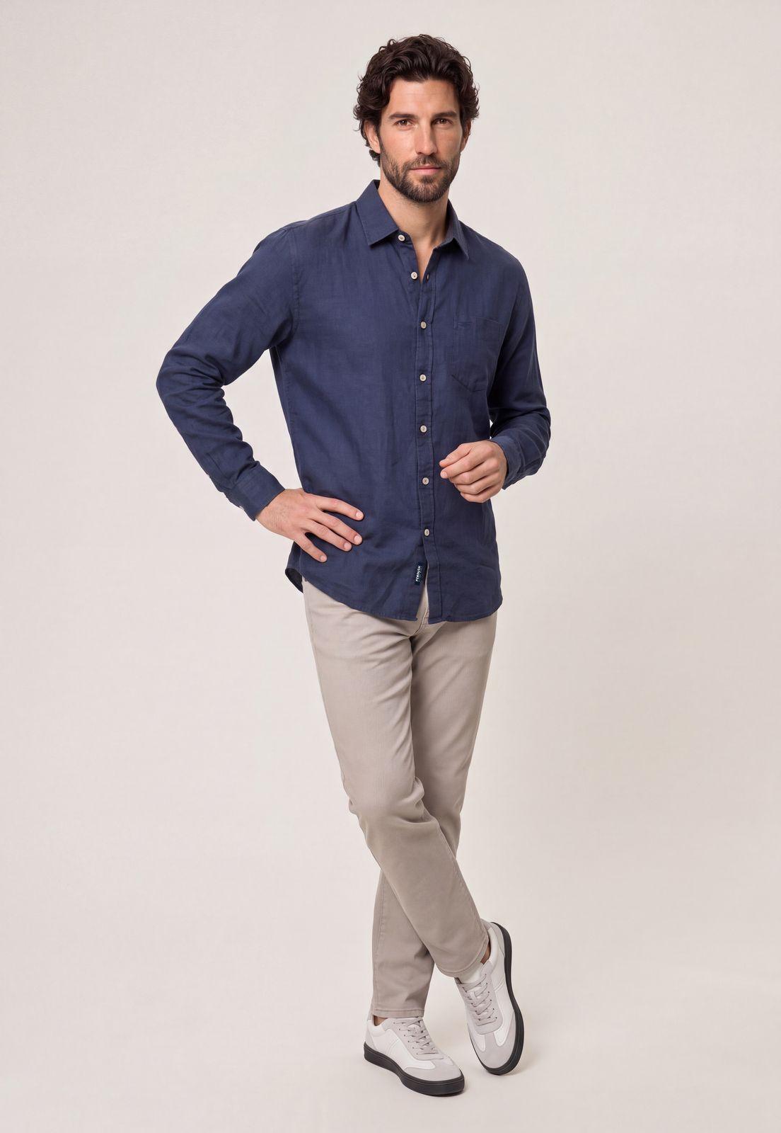 Camisa Lino Green Bay Navy-1