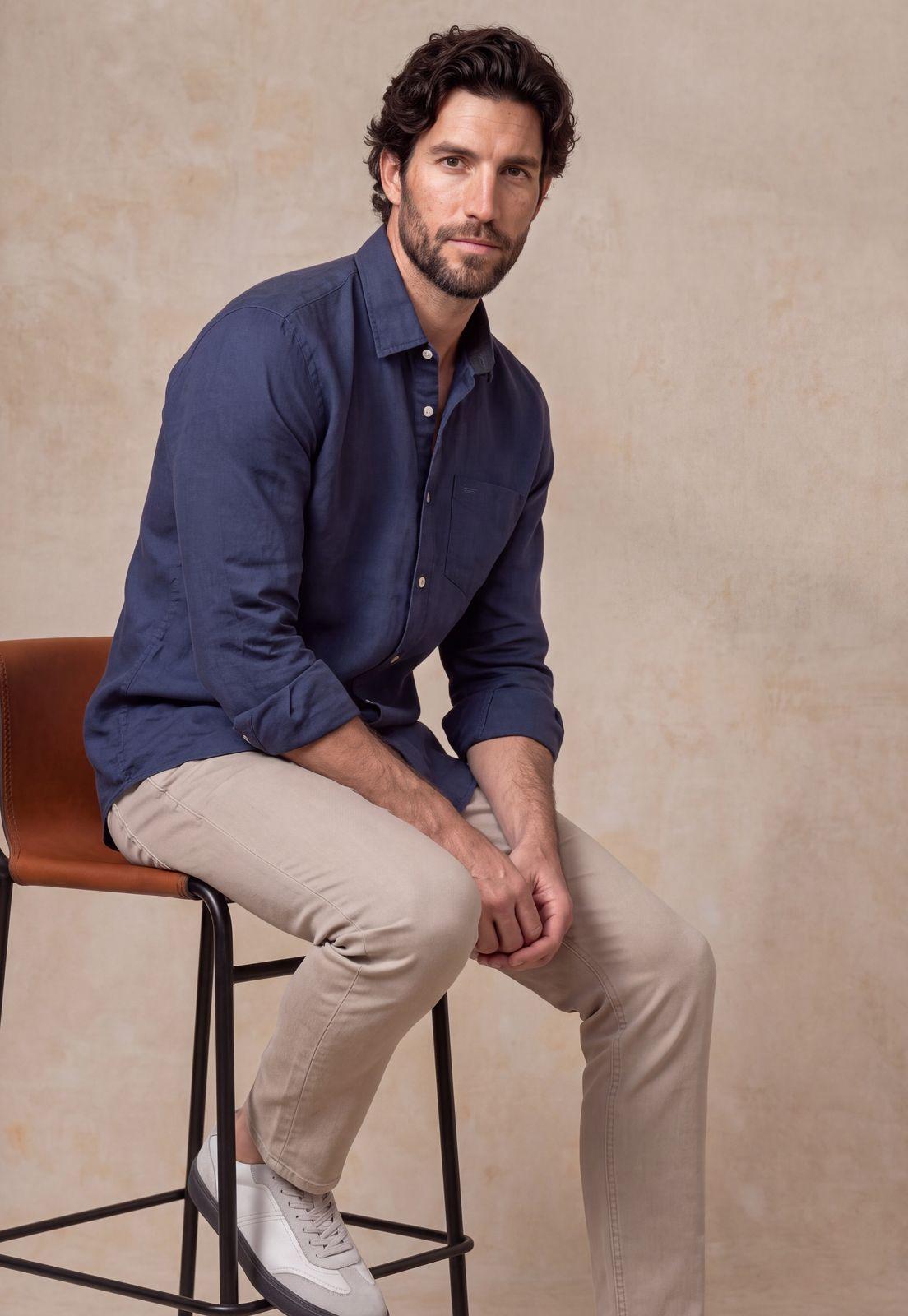 Camisa Lino Green Bay Navy-4