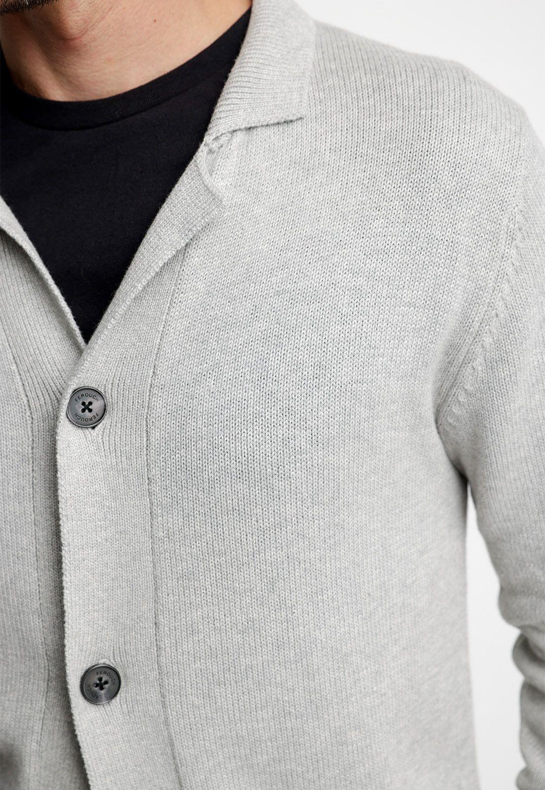 Cardigan Clásico Ohio Grey Melange-2