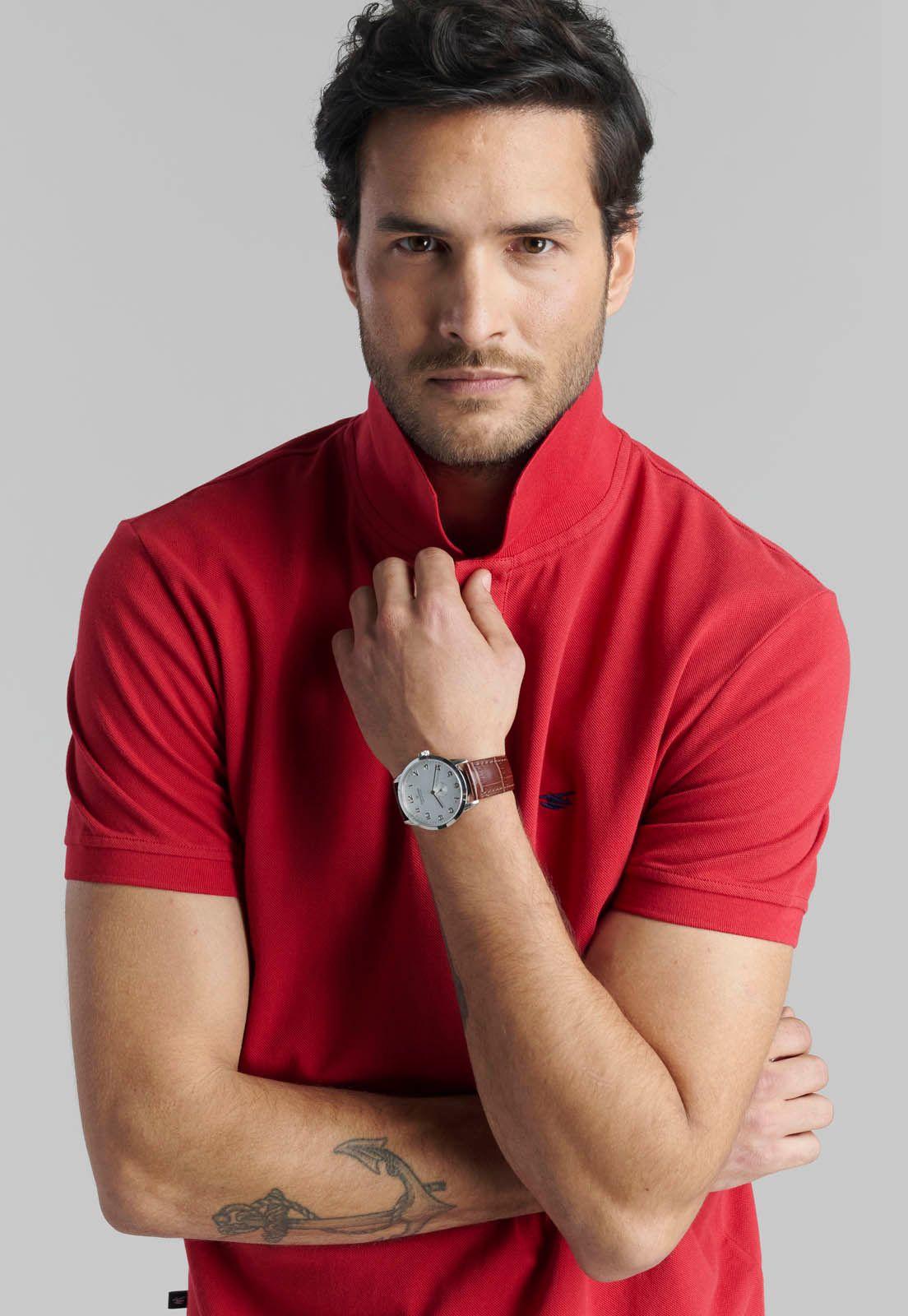 Polera Pique Básica Fr Dk Red-4