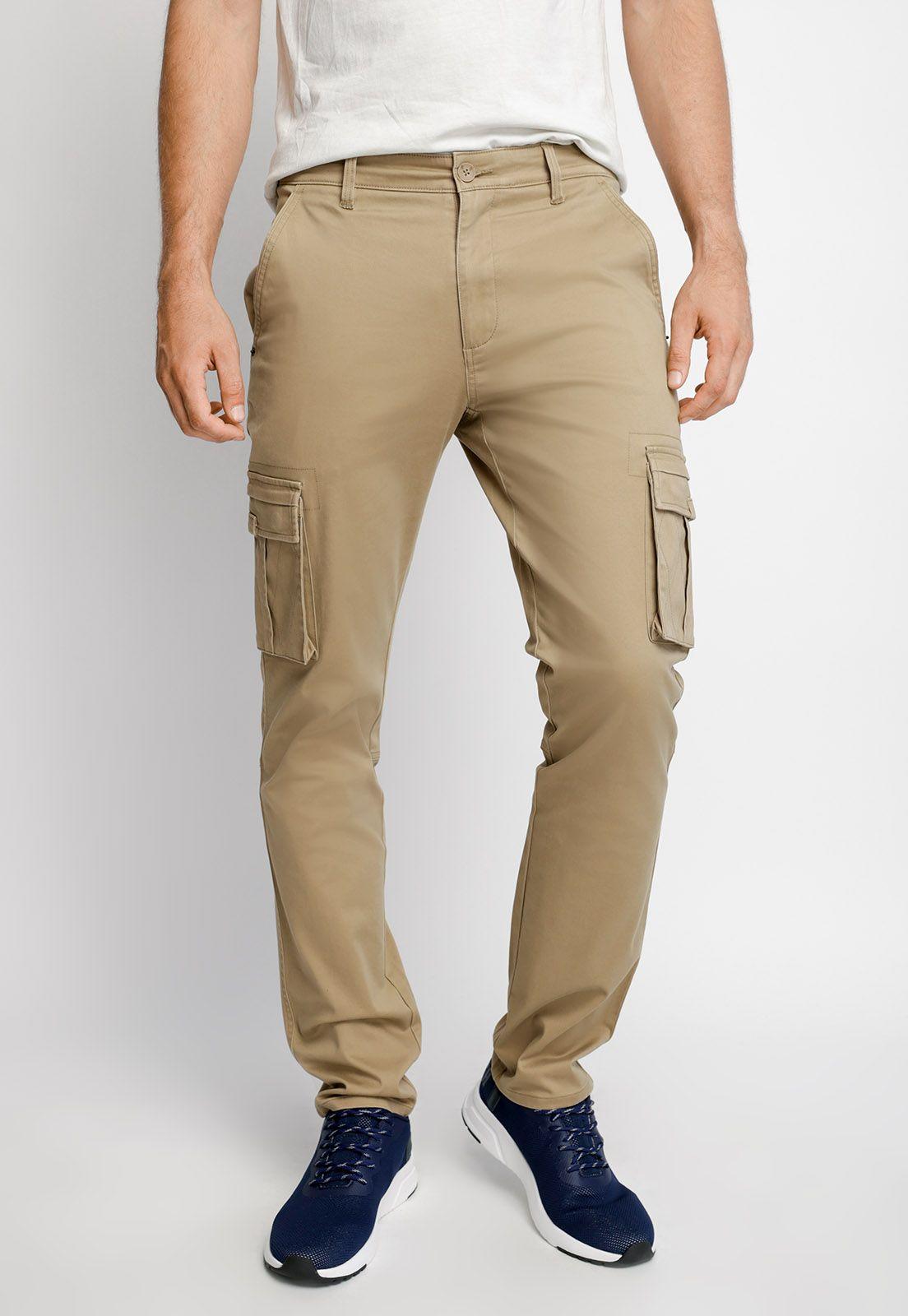 Pantalón Clásico Cargo F Beige-0