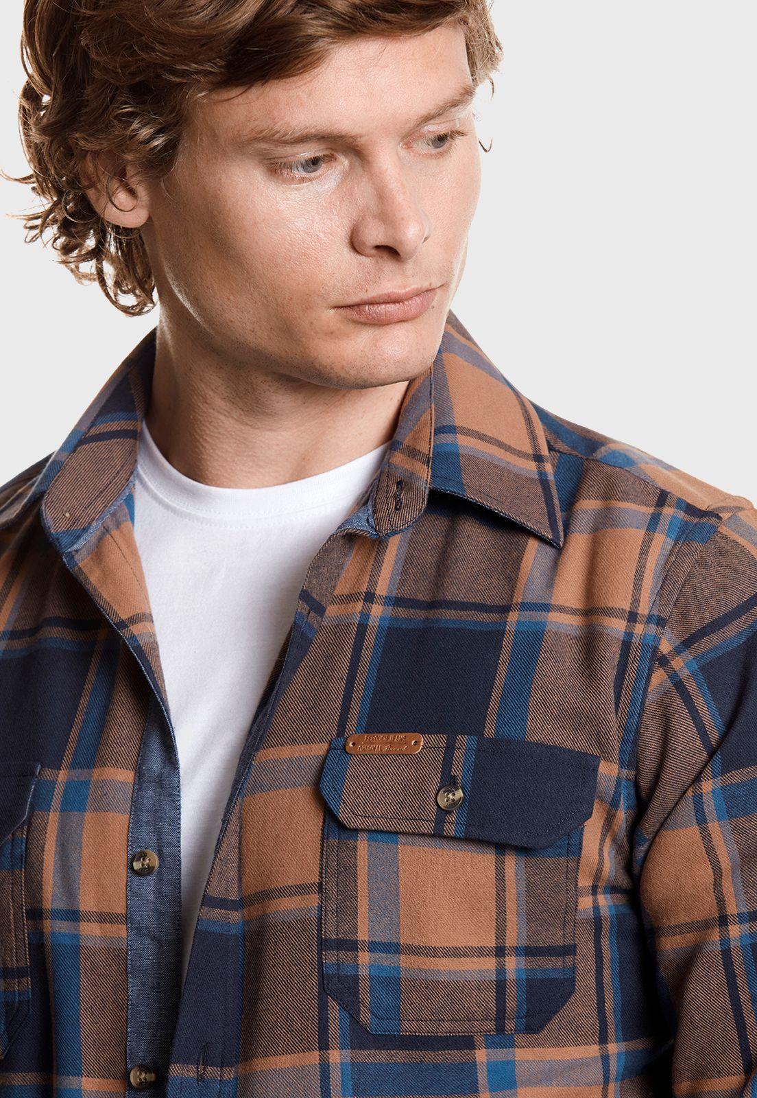 CAMISA CHECKERED MICHIGAN FJ GOLD-3