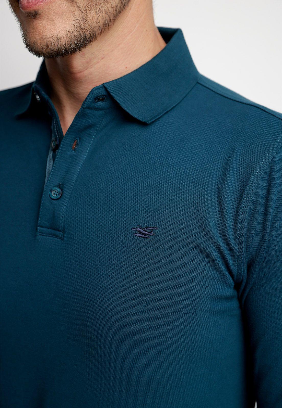 Polera Polo Básica Manga Larga Dk. Green-2