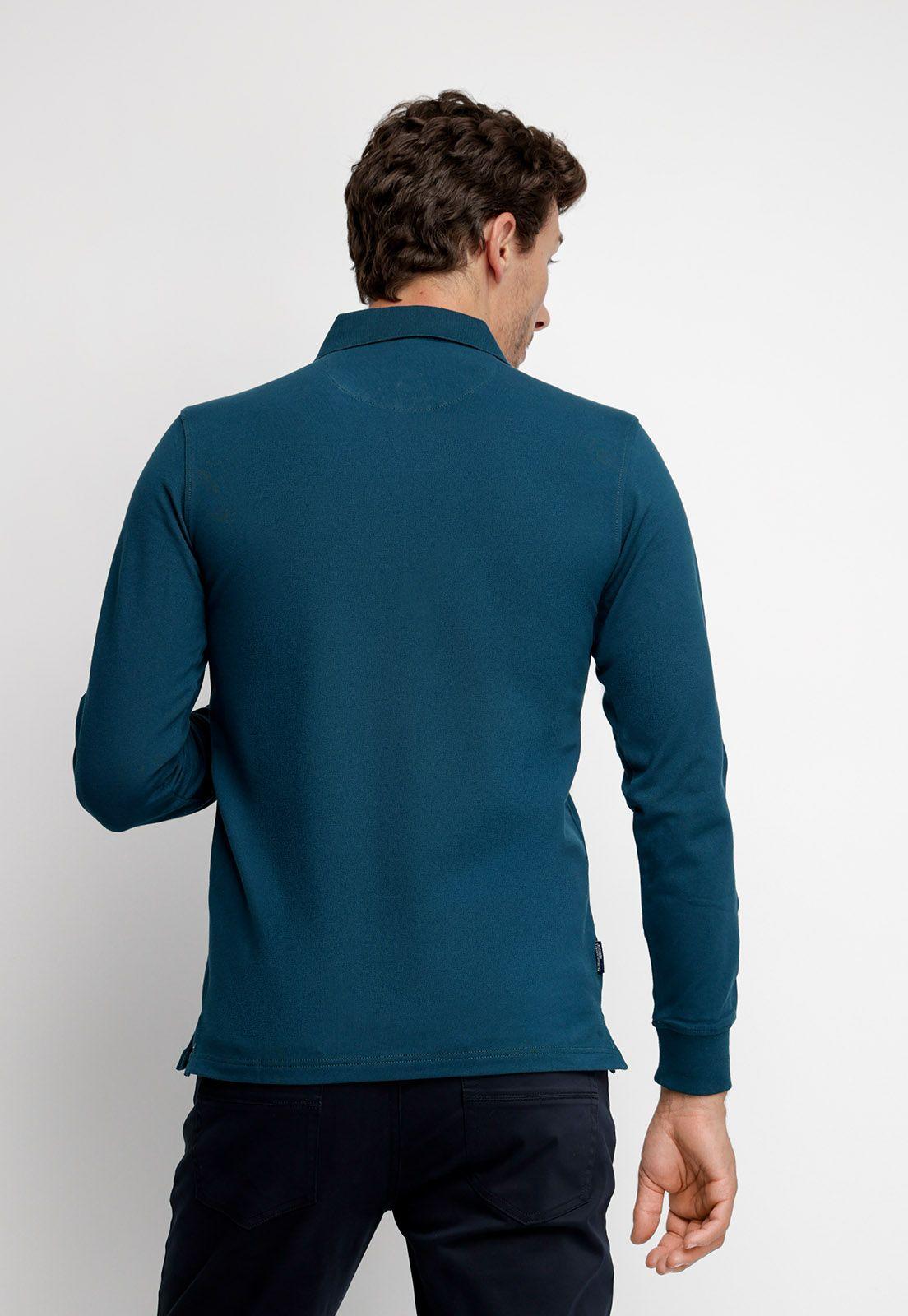 Polera Polo Básica Manga Larga Dk. Green-1