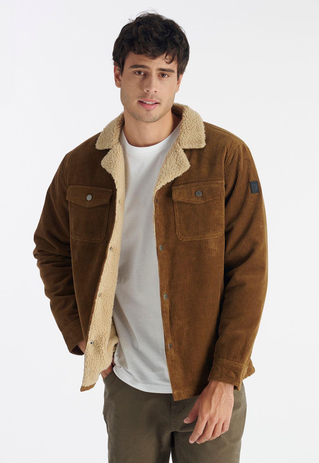 Chaqueta Corduroy Casual Brown-0