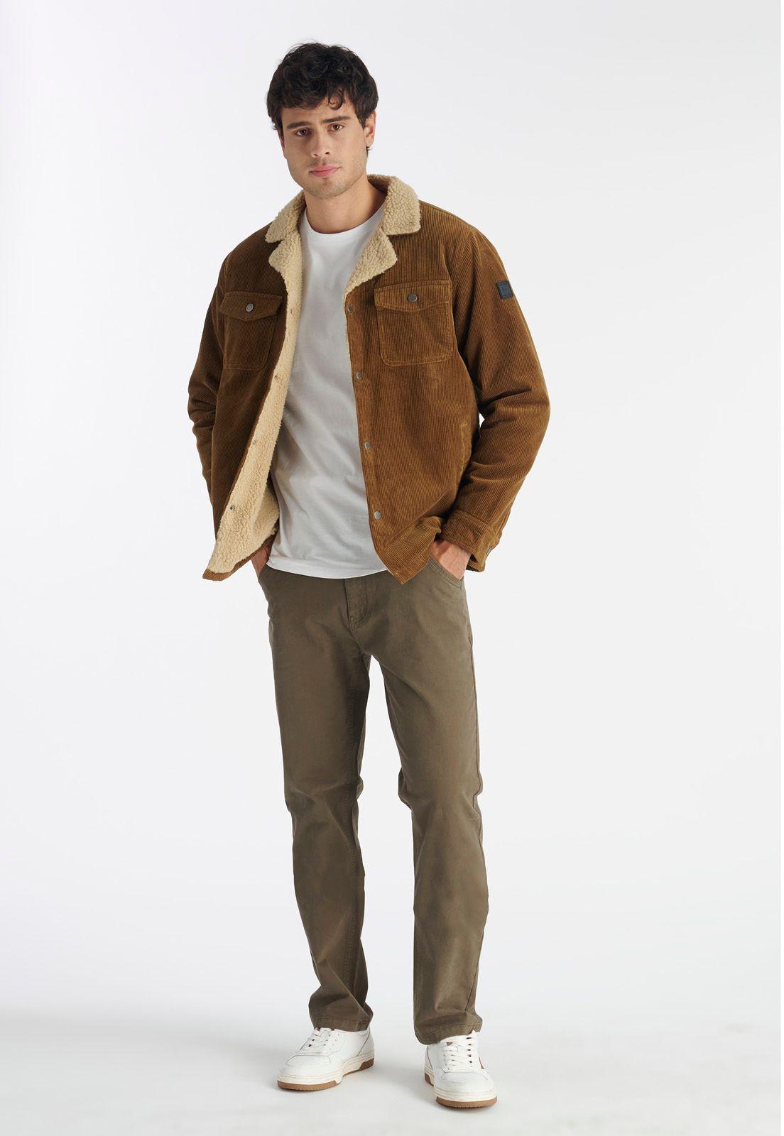 Chaqueta Corduroy Casual Brown-1