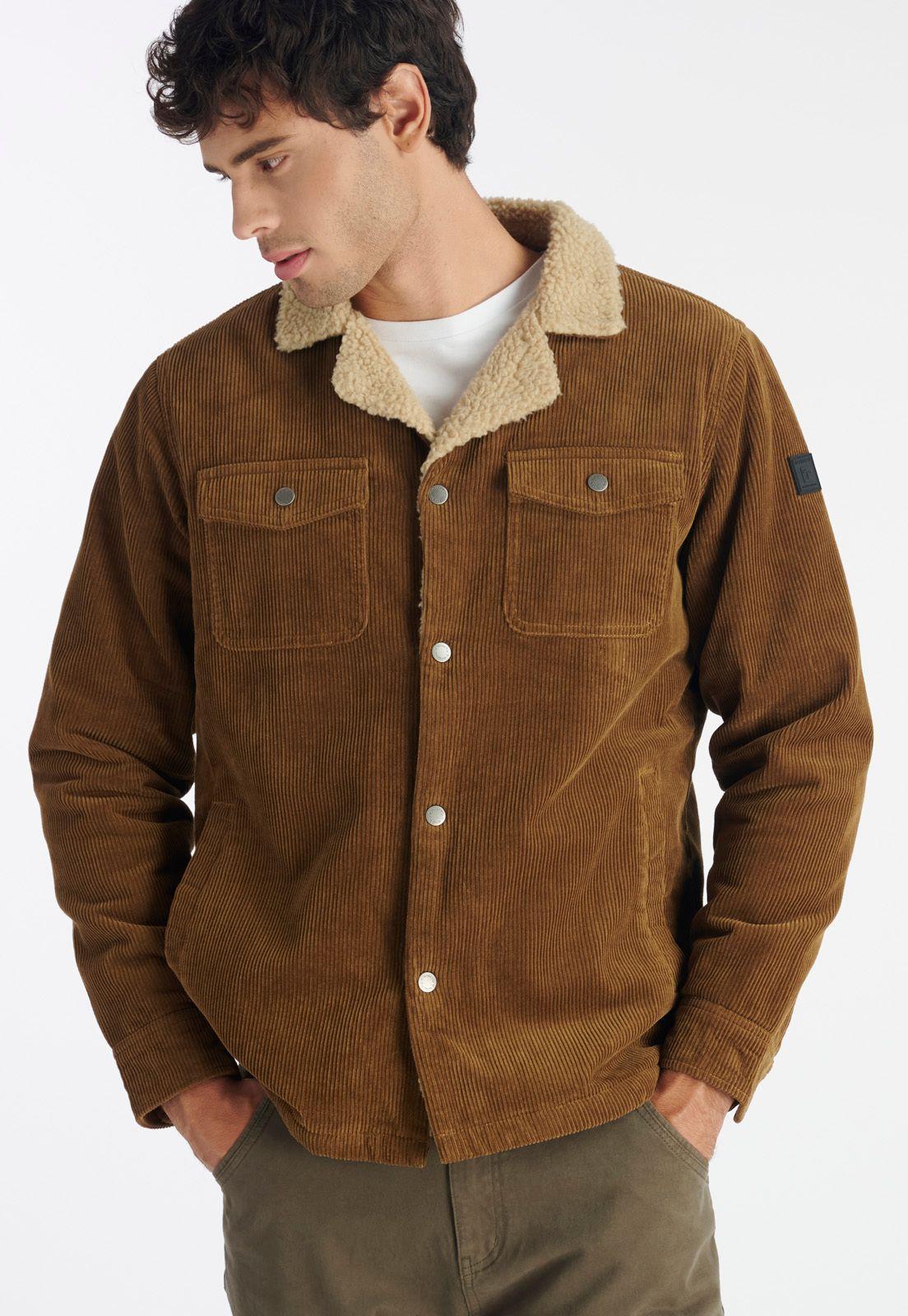 Chaqueta Corduroy Casual Brown-4
