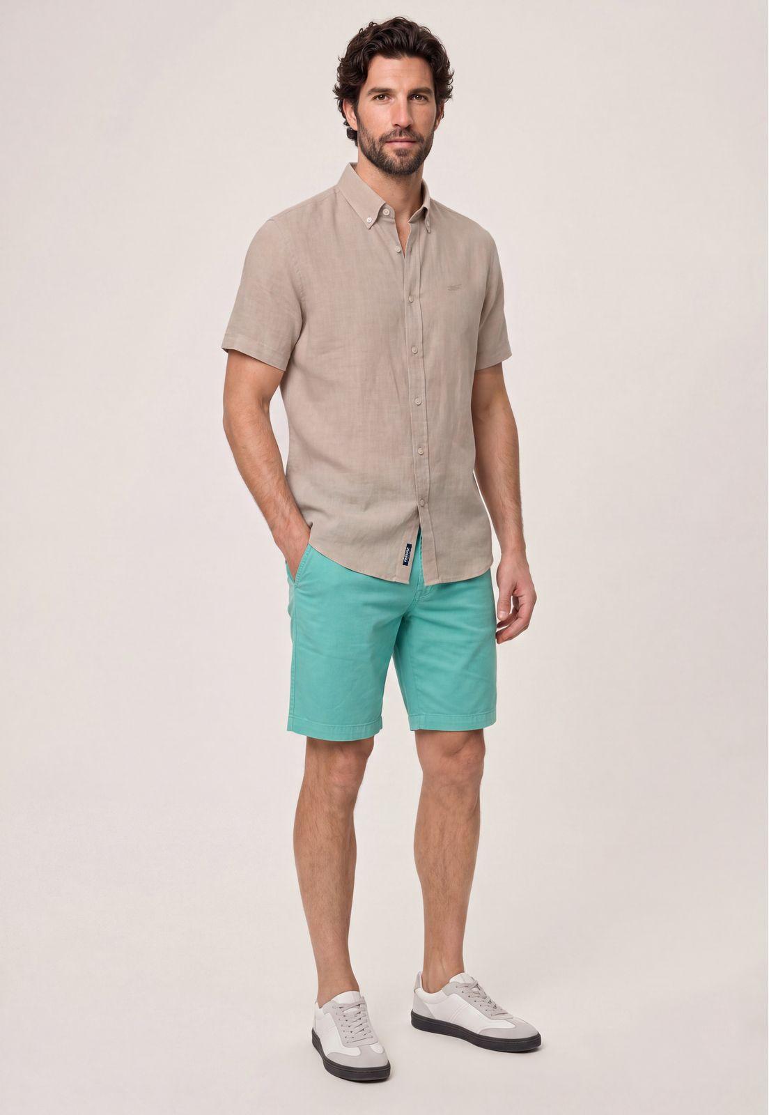 Camisa Sport Lino Atlanta Beige-1