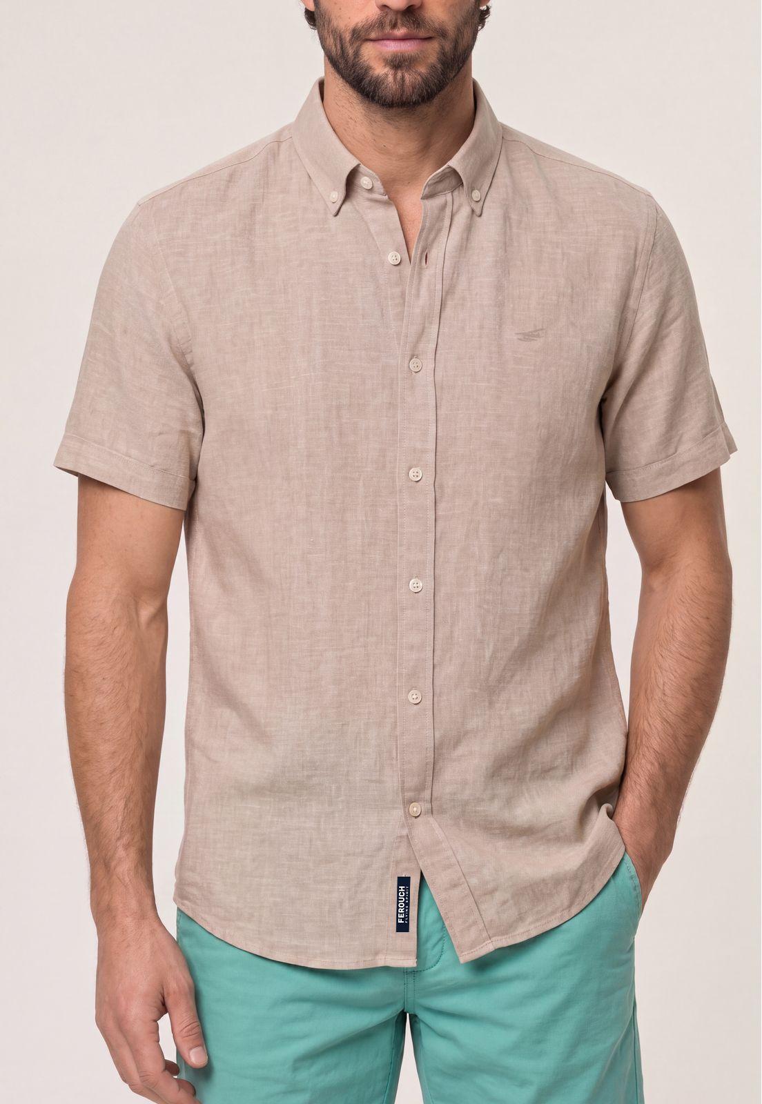 Camisa Sport Lino Atlanta Beige-3