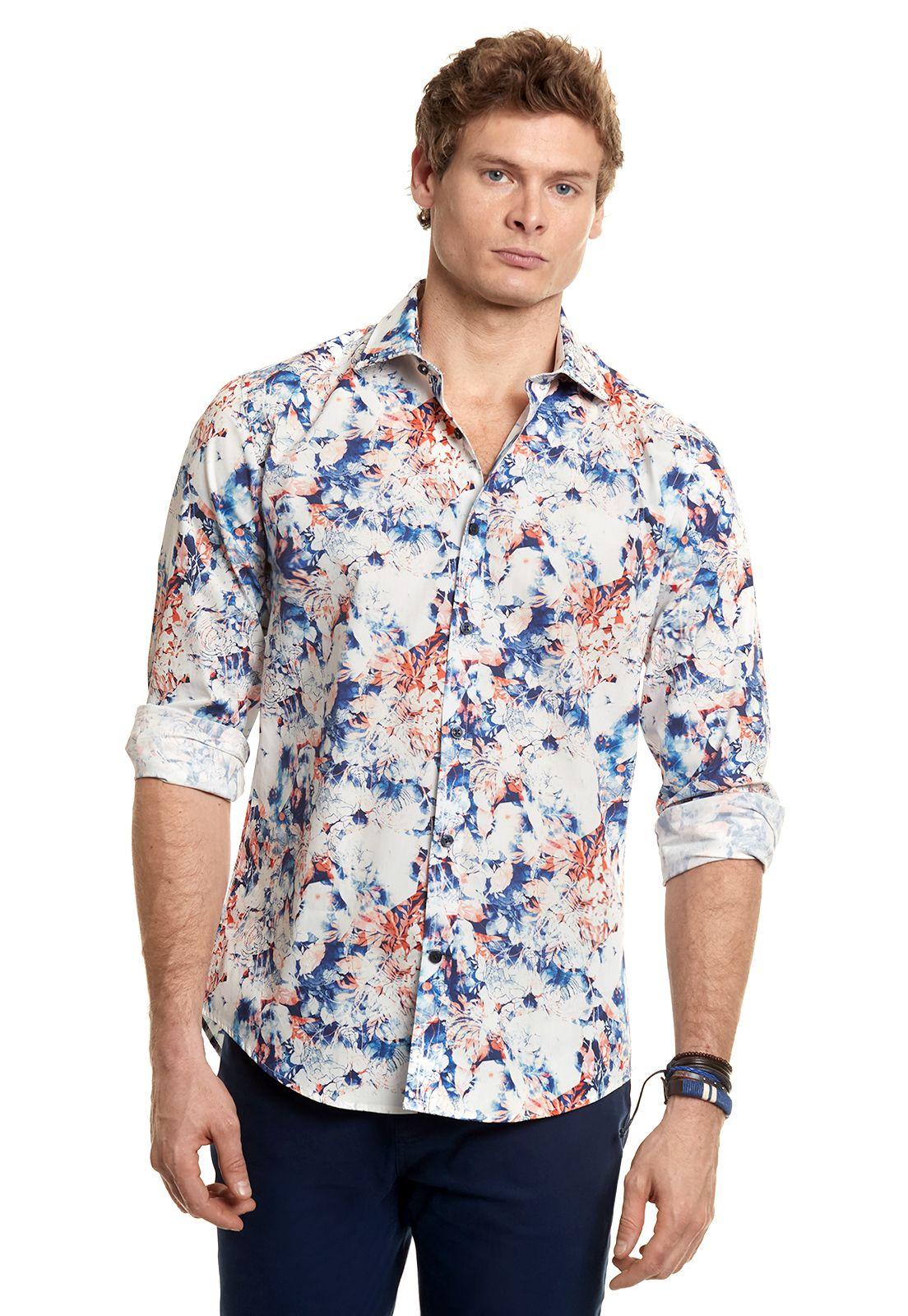 Camisa Estampada Madison Fj Ecru-0