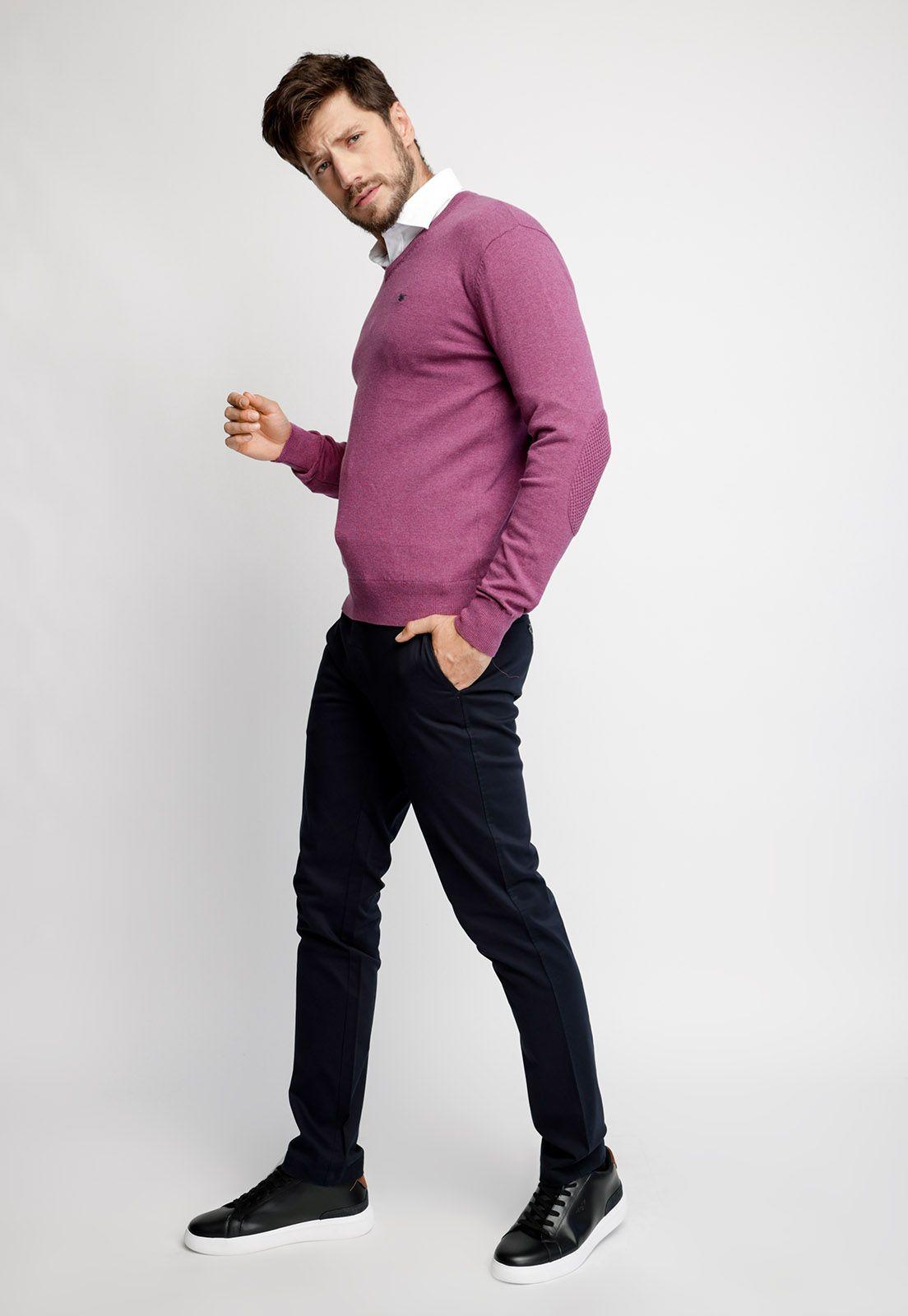 Sweater Melange Smart Casual Purple Melange-3