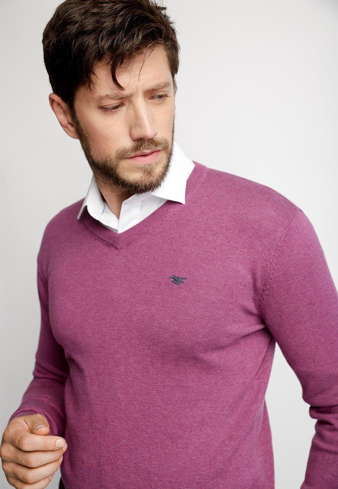 Sweater Melange Smart Casual Purple Melange-2
