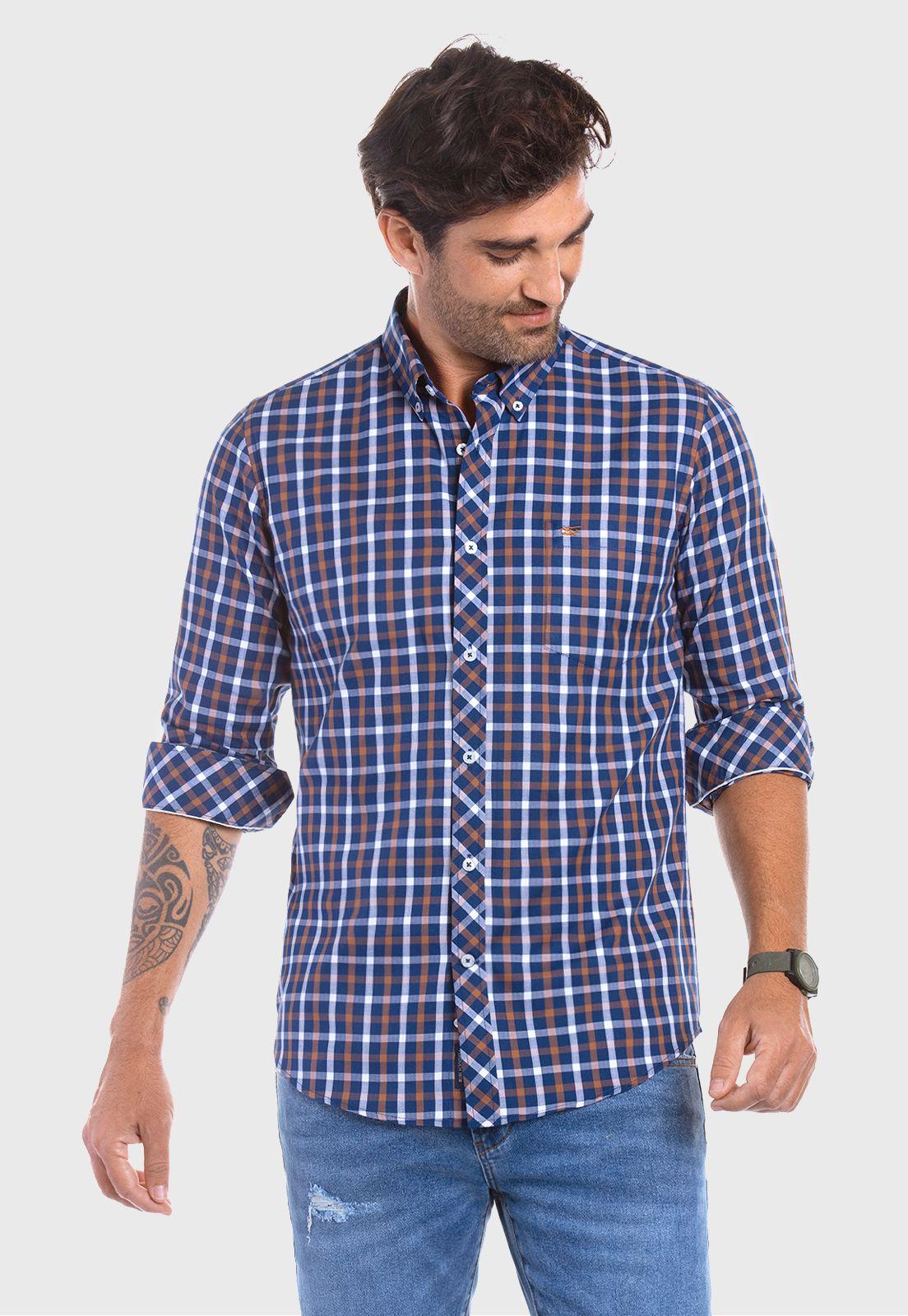 Camisa Checkered Madison F Coffe-0