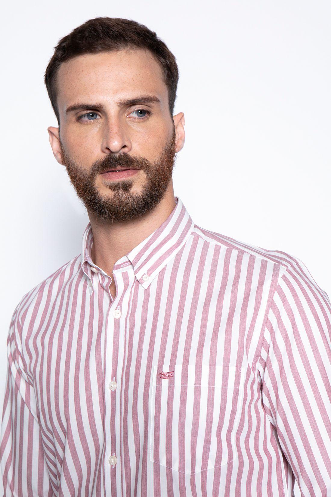 Camisa Listada New York F Burgundy-2
