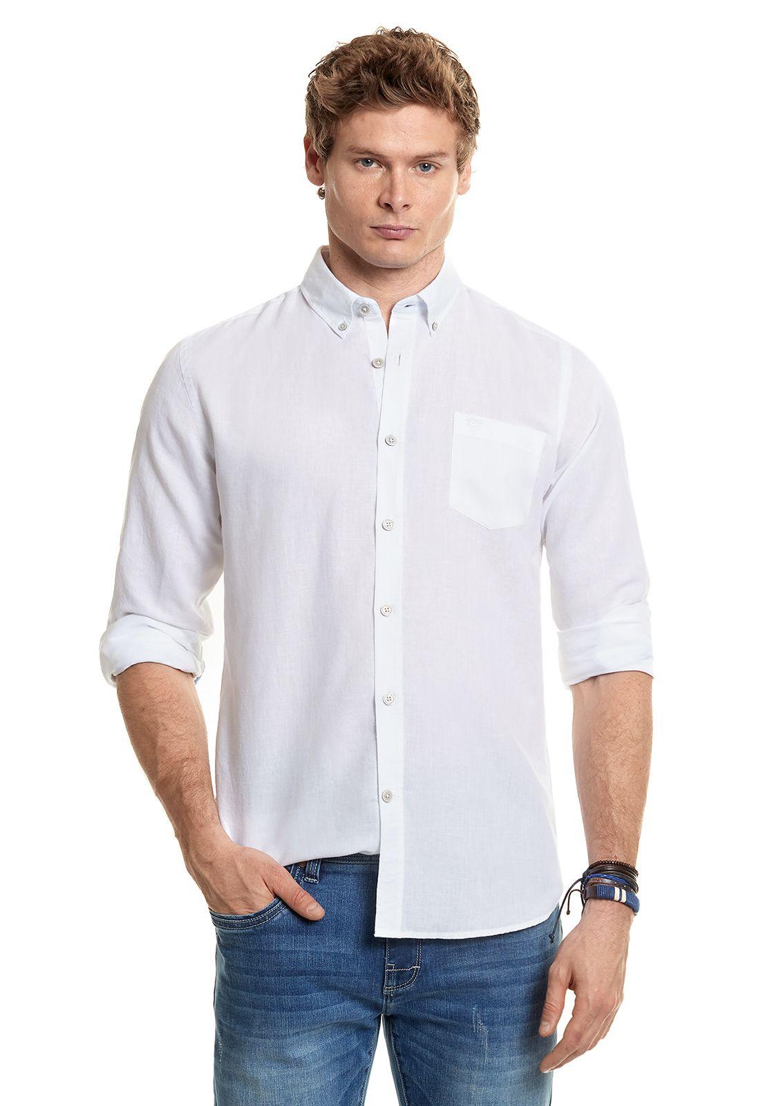 Camisa Sport Lino F White-0