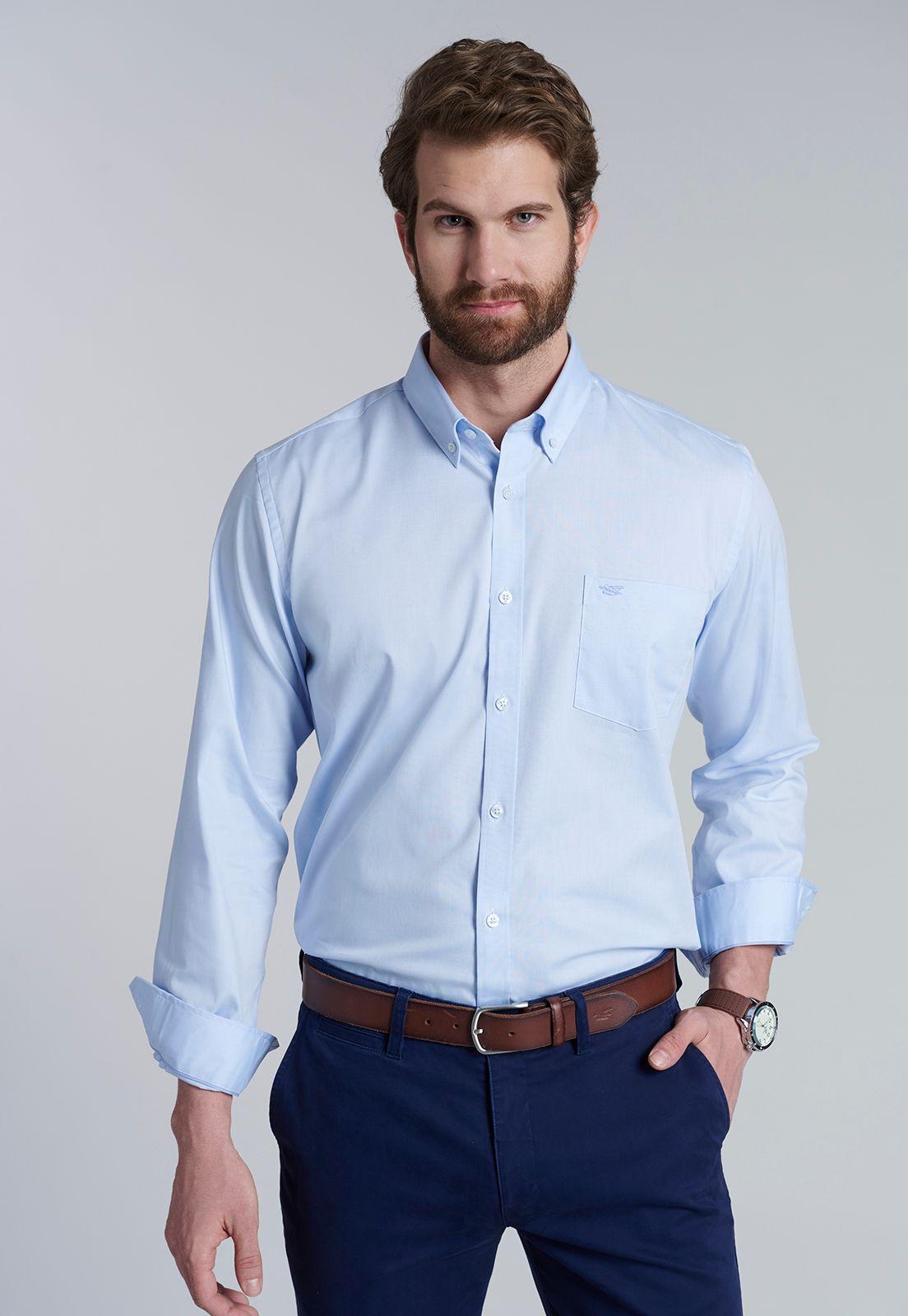 Camisa Smart Casual Oxford Sky-0