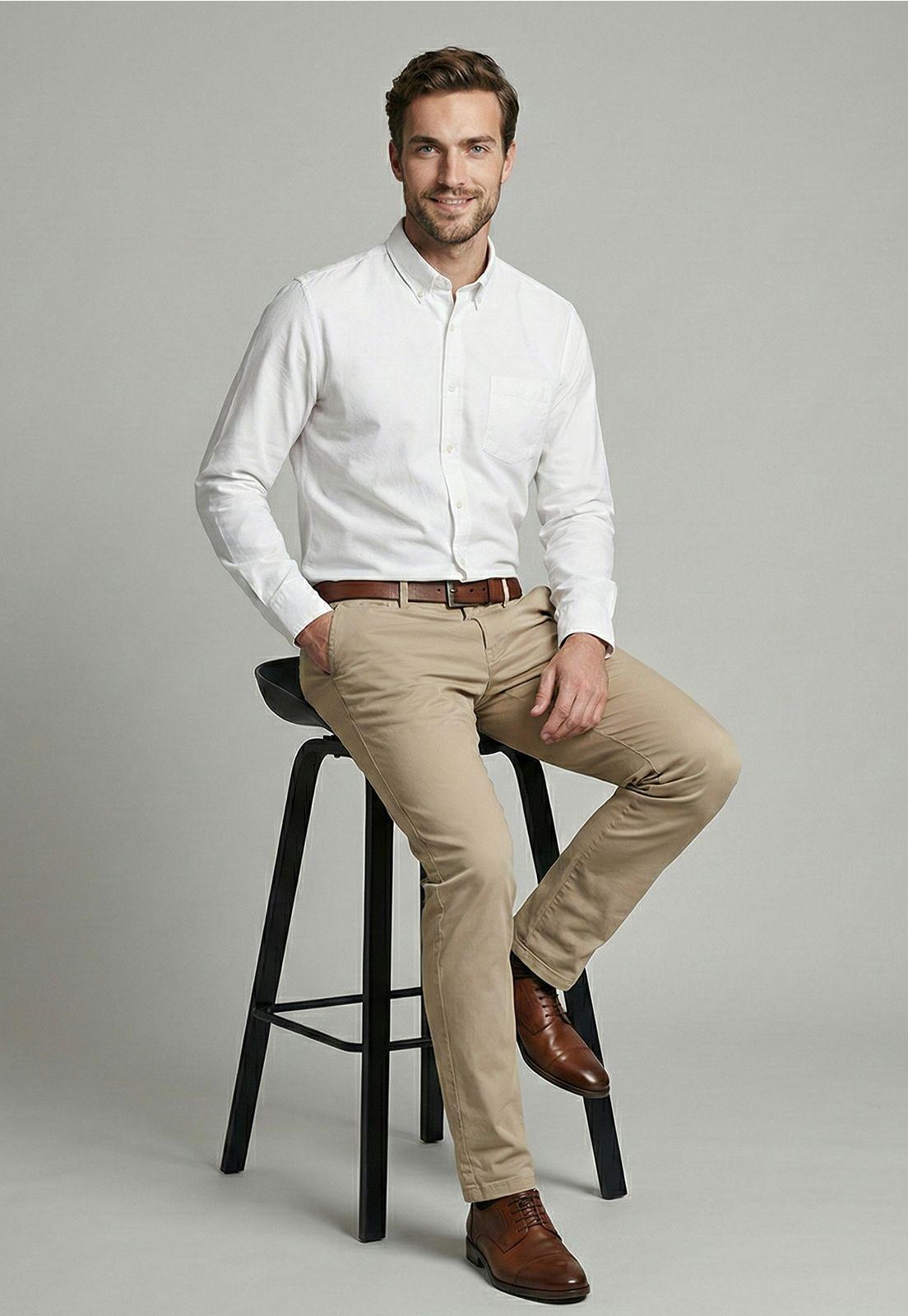 Camisa Smart Casual Oxford White-4