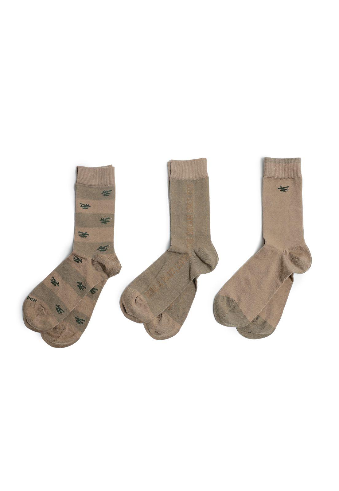 Calcetines Airplane Tripack Oyster Melange-0