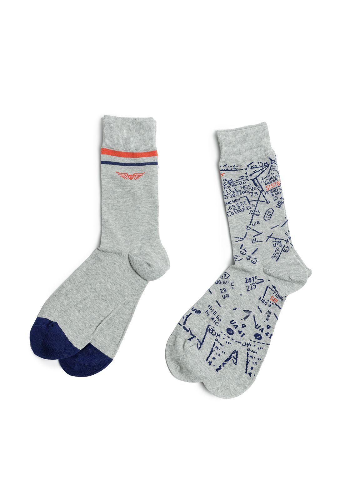 Calcetines Mapa Duopack Grey Melange-1