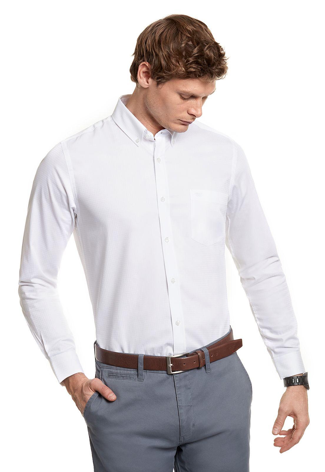 Camisa Textura Florida White-0