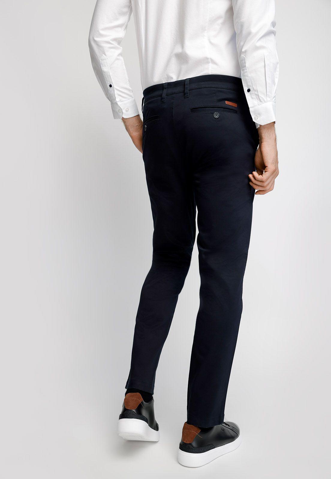 Pantalón Twill Sin Pliegues Slim L/31 Navy-1