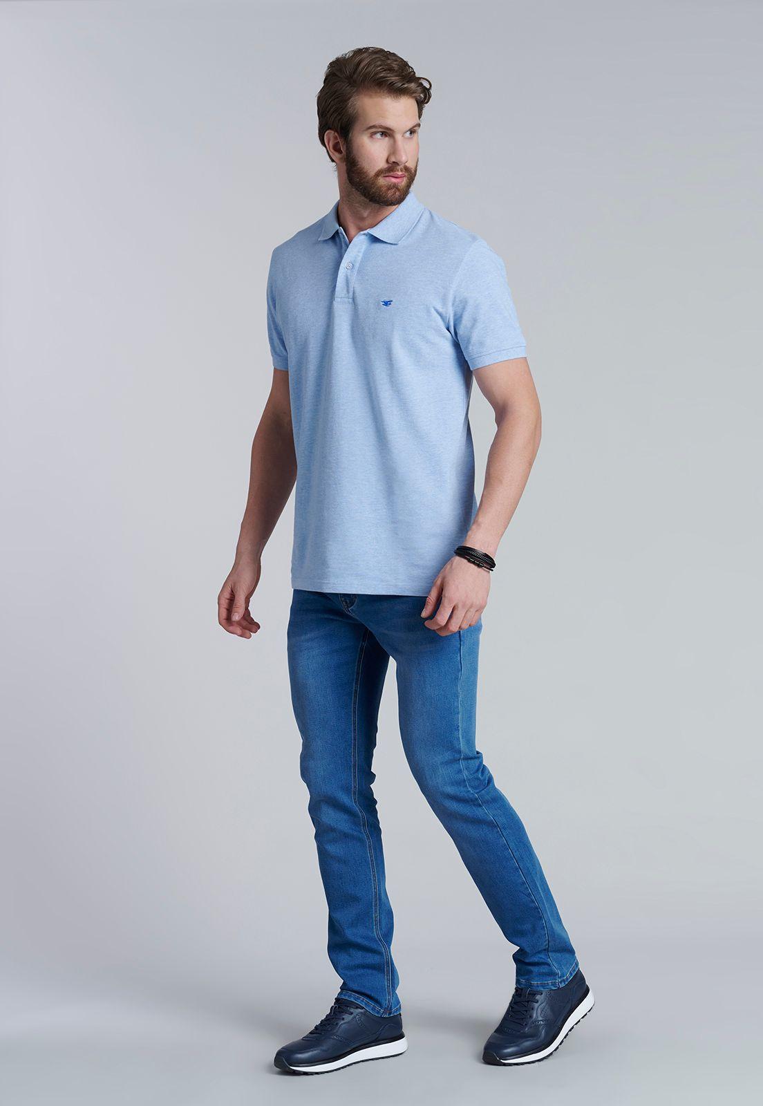 Polera Basica Pique Sky Melange-1
