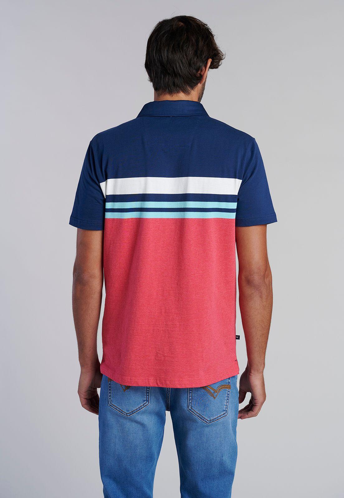 Polera Polo Rayas Chicago Coral Melang-3