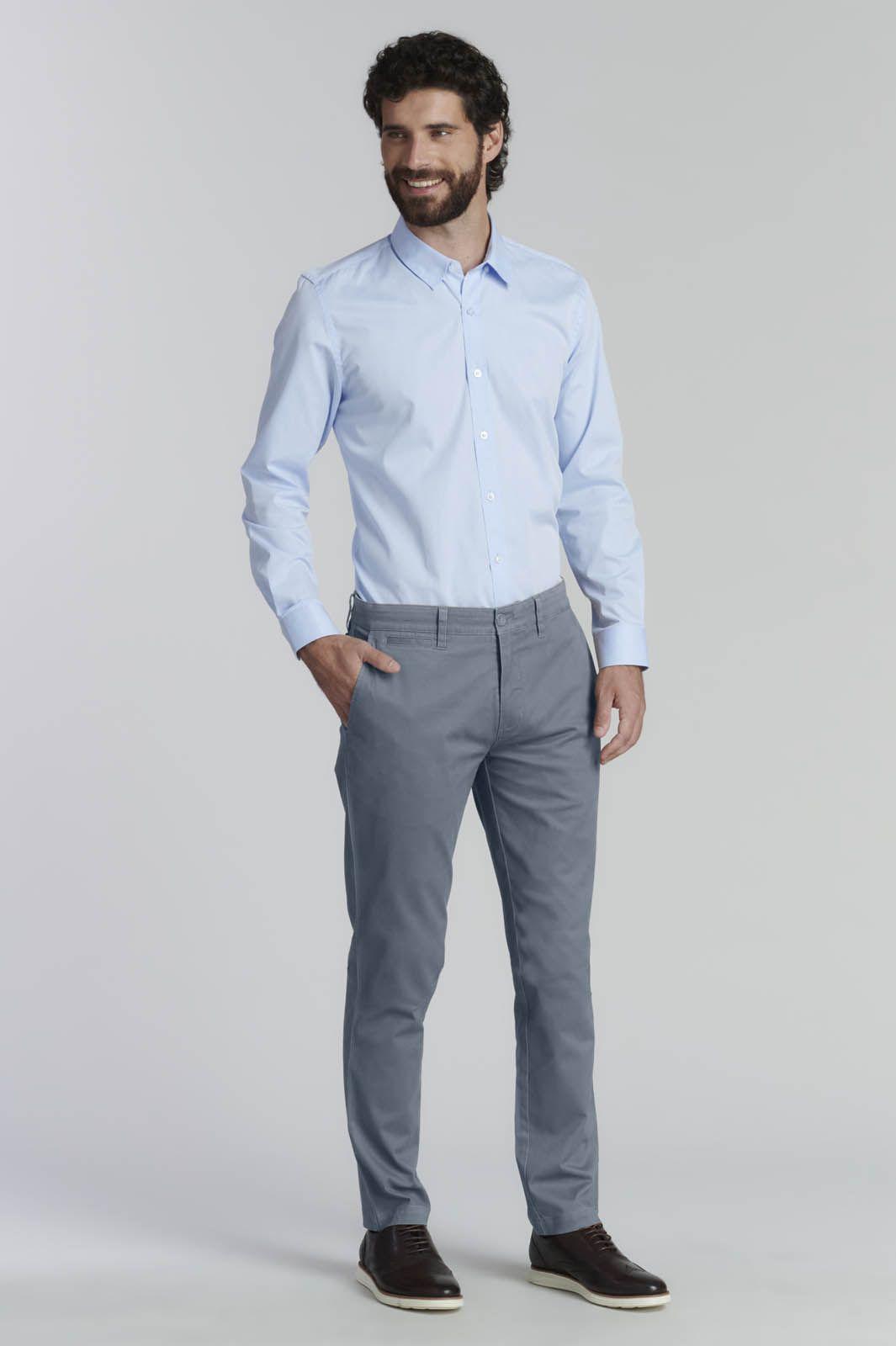 Pantalón Twill Slim /33 Business Metal-1