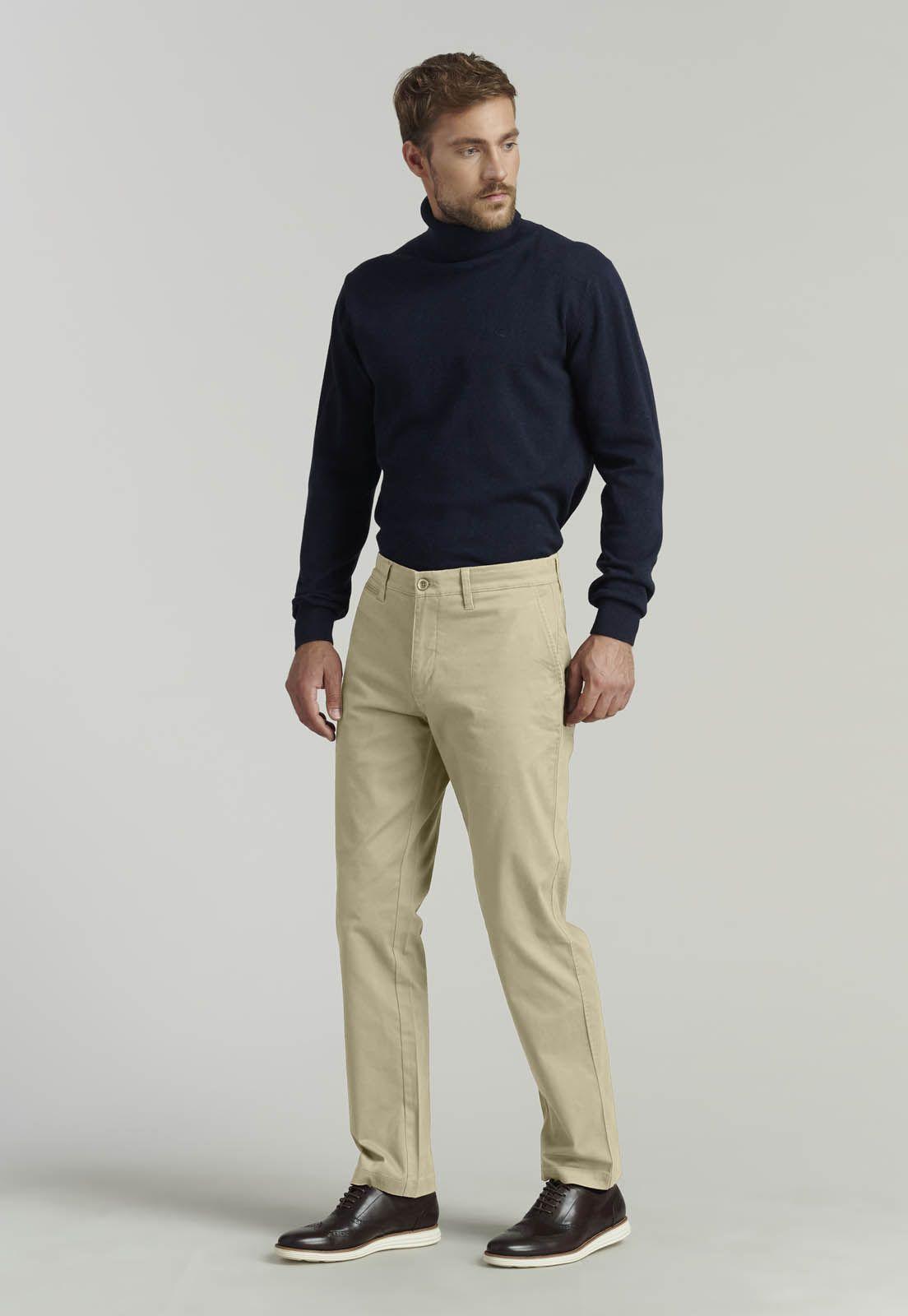 Pantalón Twill Without Pleats L/31 Business Khaki-1