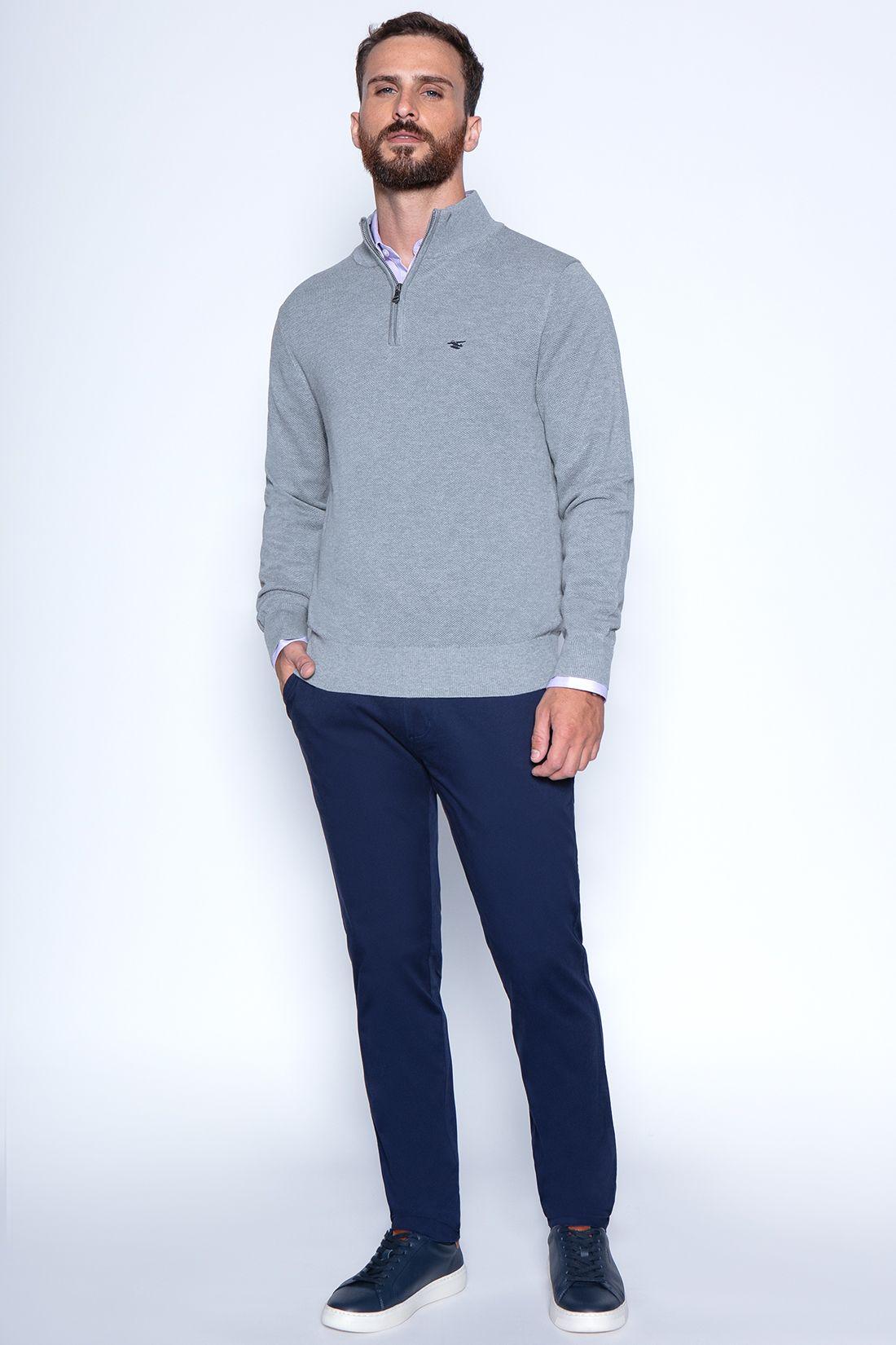 Sweater London Smart Casual L/S Lt Grey-3