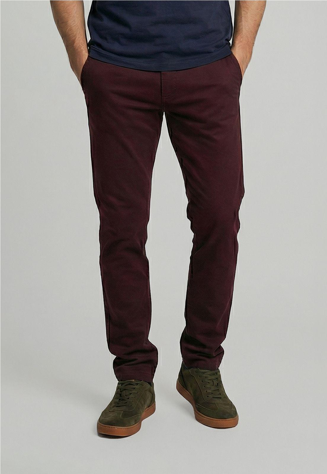 Pantalón Twill Slim /31 Wine-0