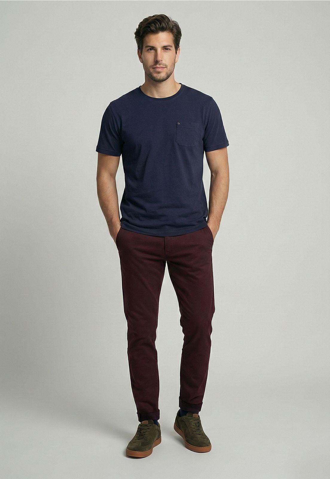 Pantalón Twill Slim /31 Wine-1