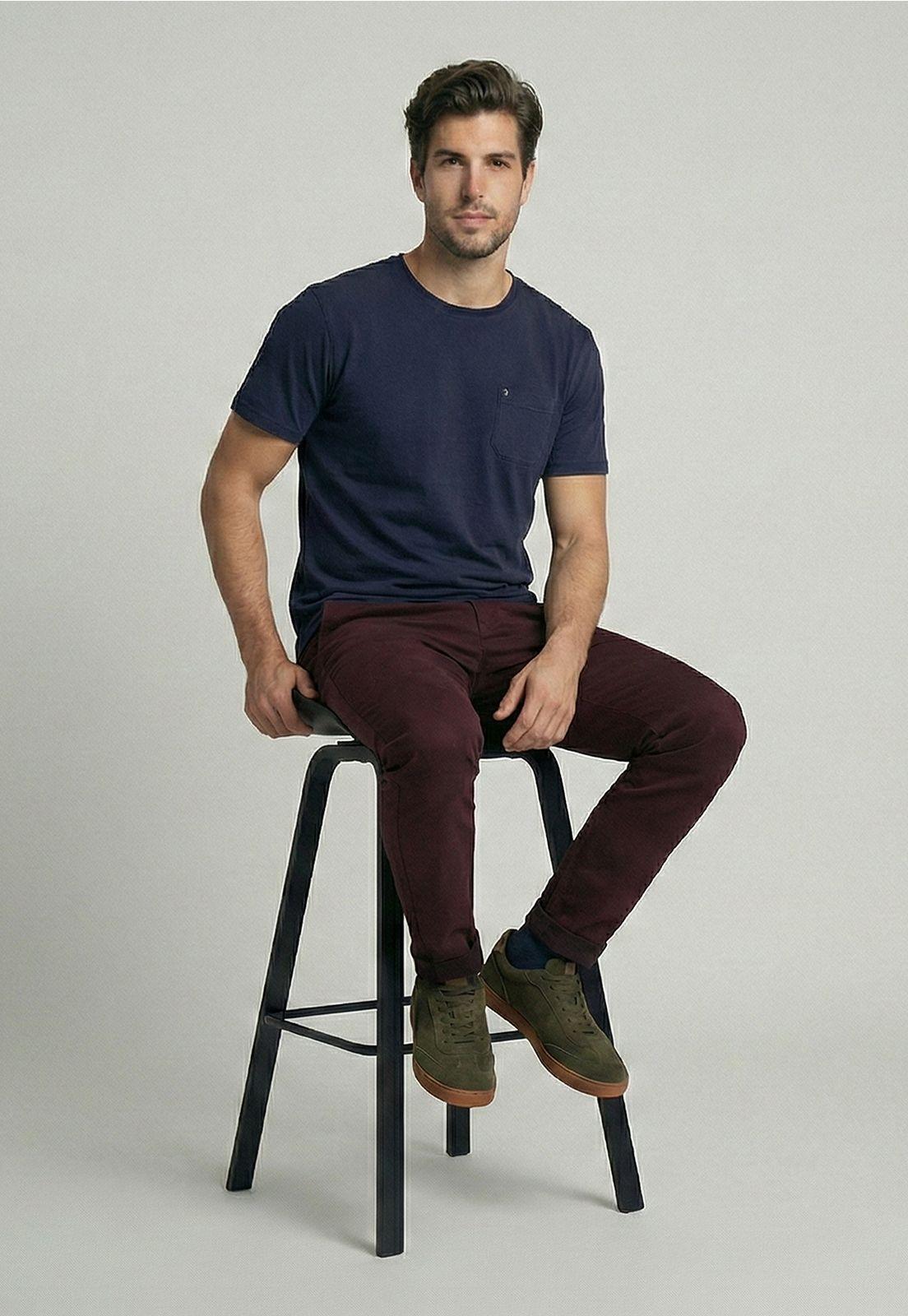 Pantalón Twill Slim /31 Wine-4