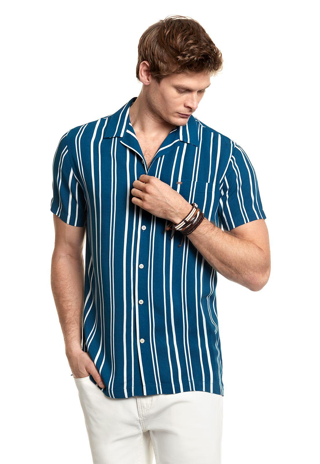 Camisa Listada Silver F Blue-0