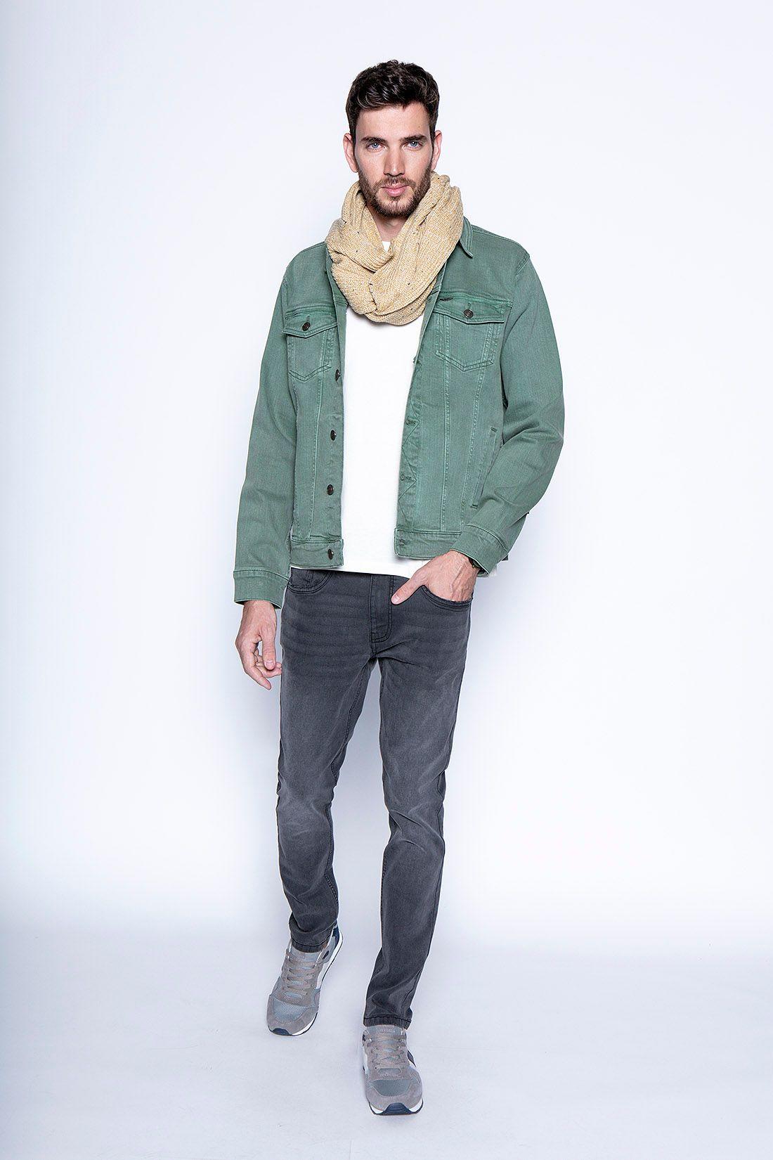 Jacket Denim Básica Fj Green-3