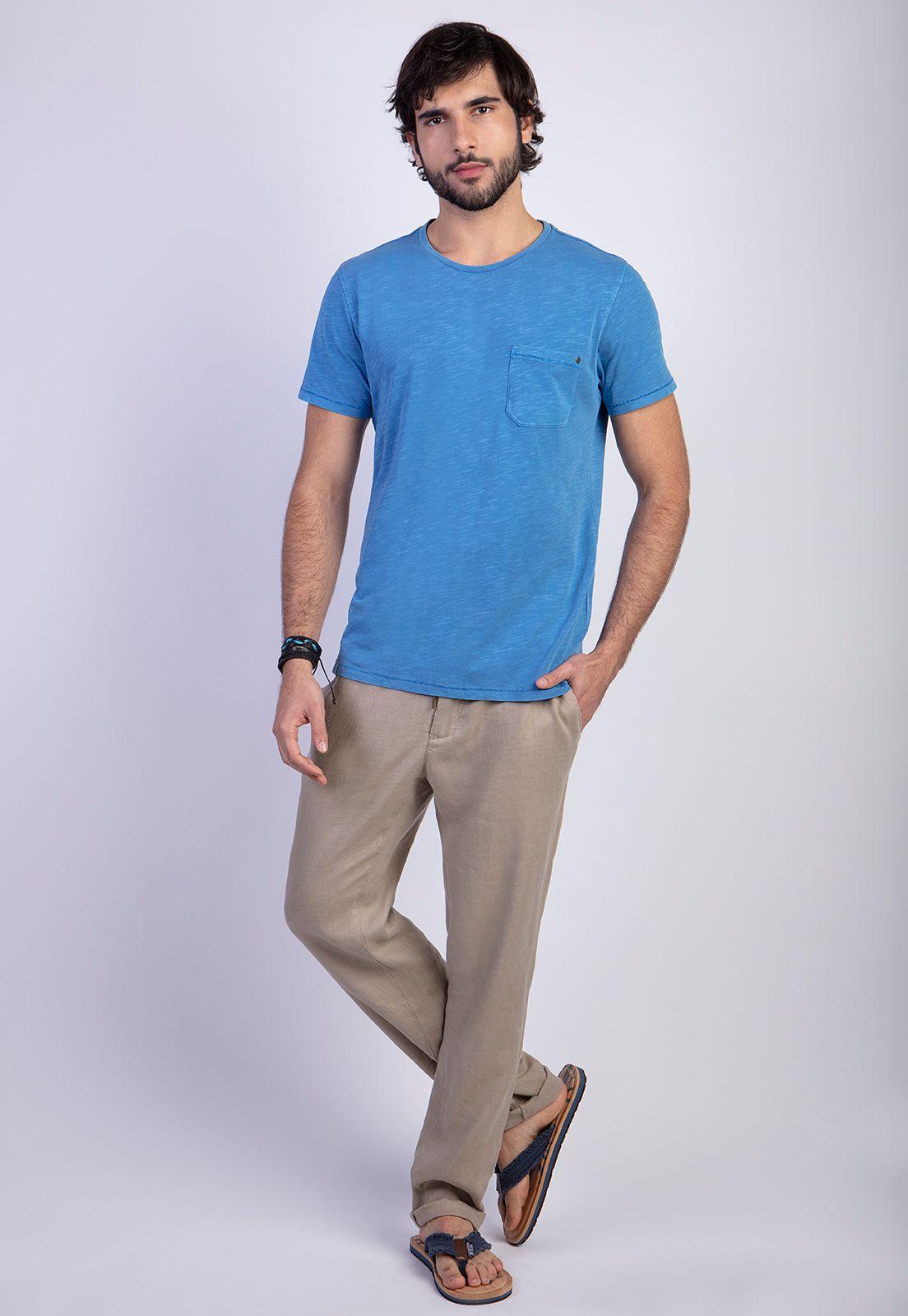 Polera Básica Bolsillo Slub Boston Sea-2