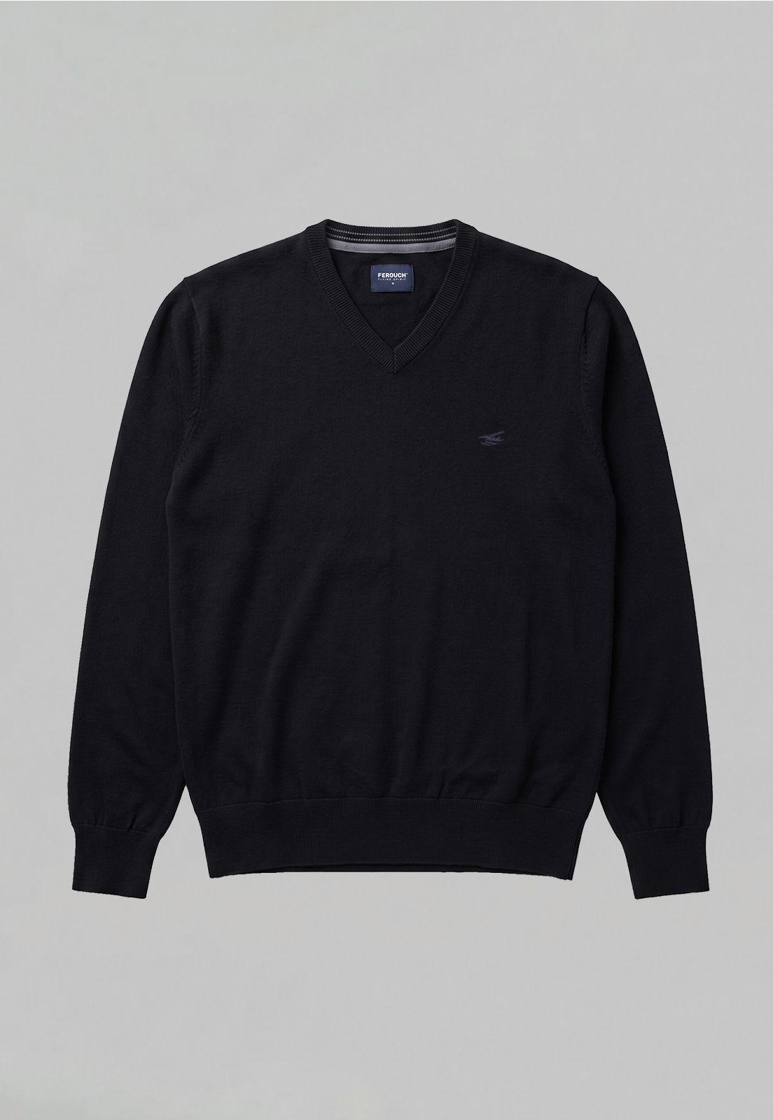 Sweater Arizona V-Neck Solido Black-4