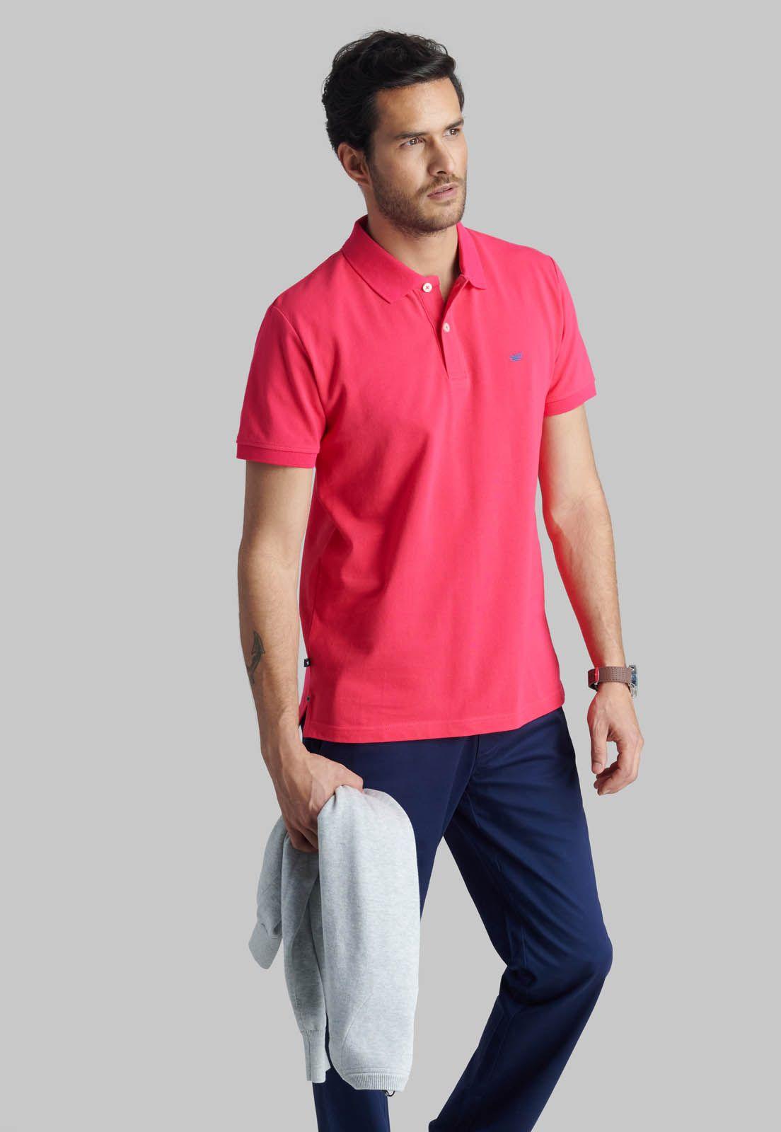 Polera Pique Básica Fucsia-4