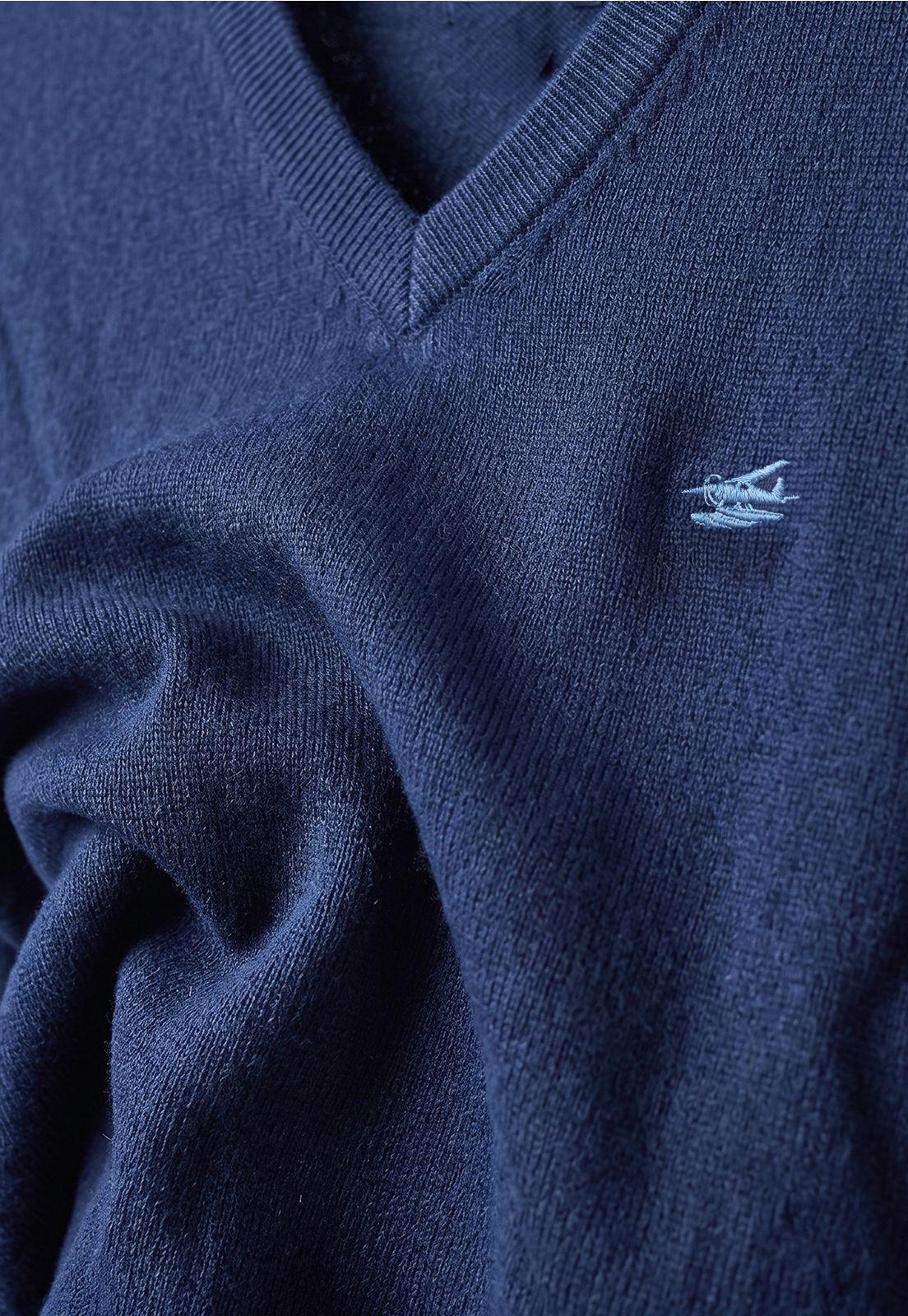 Sweater Arizona V-Neck Solido Navy-3
