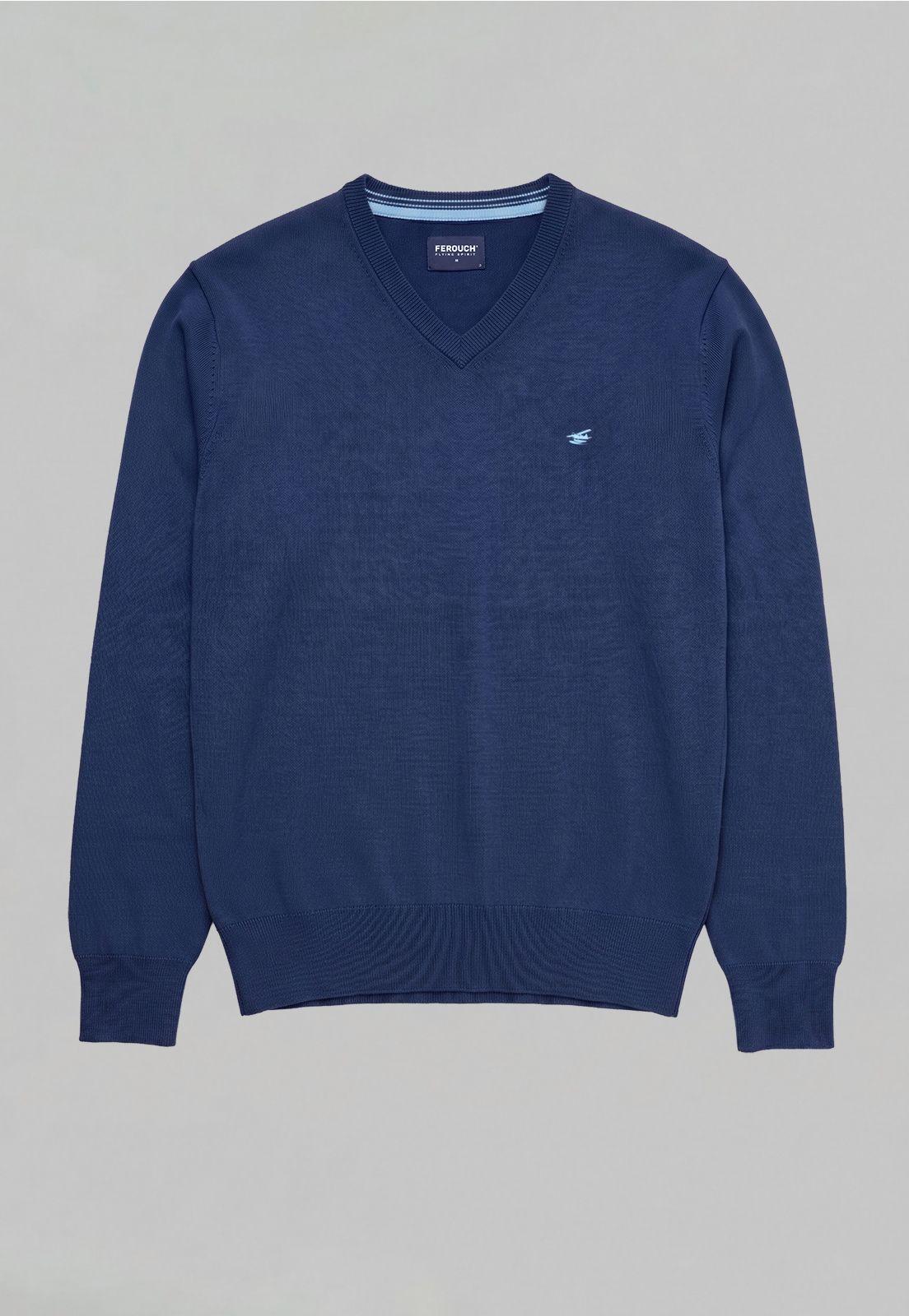 Sweater Arizona V-Neck Solido Navy-4