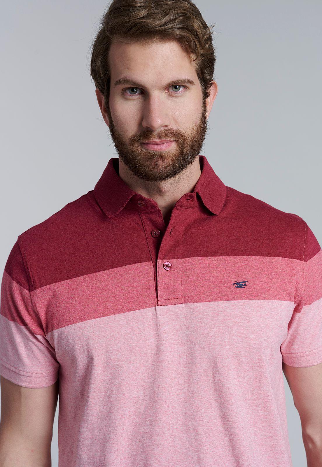Polera Polo Rayas Baltimore Burgundy Melange-2