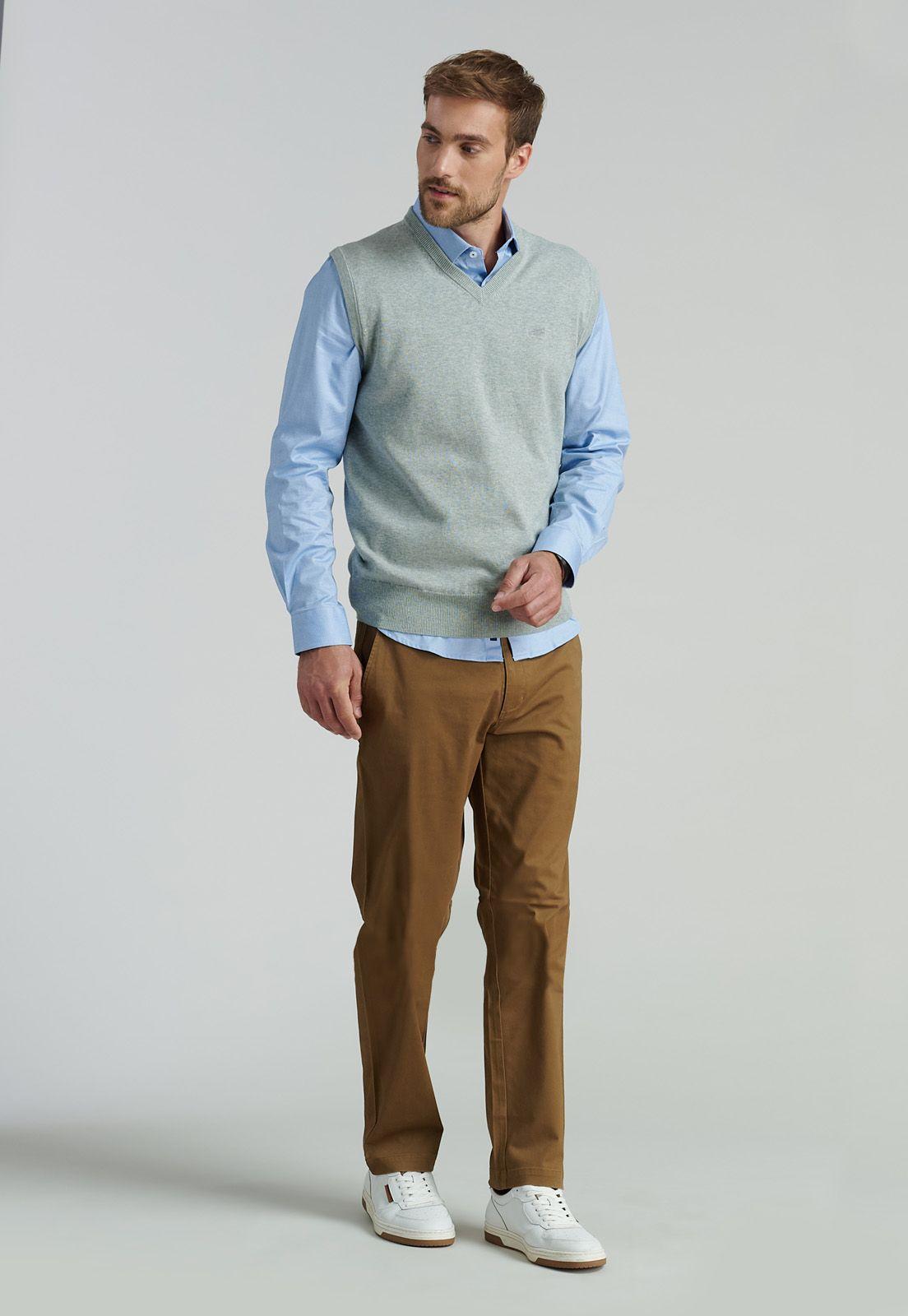 Sweater Smart Casual Sleeve Business Lt Grey-1