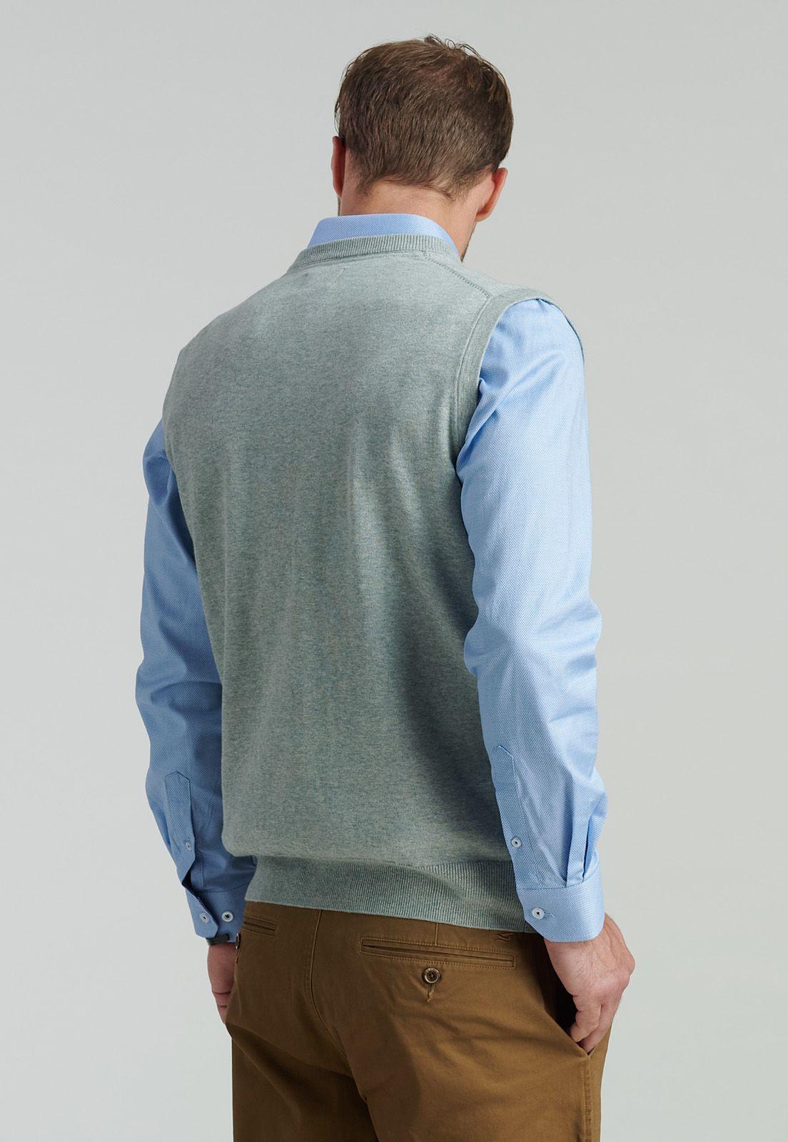Sweater Smart Casual Sleeve Business Lt Grey-3