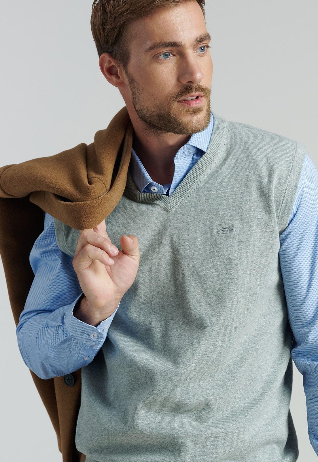 Sweater Smart Casual Sleeve Business Lt Grey-4