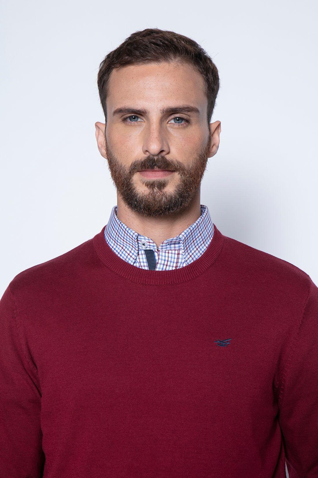 Sweater Round Neck Paris Burgundy-2