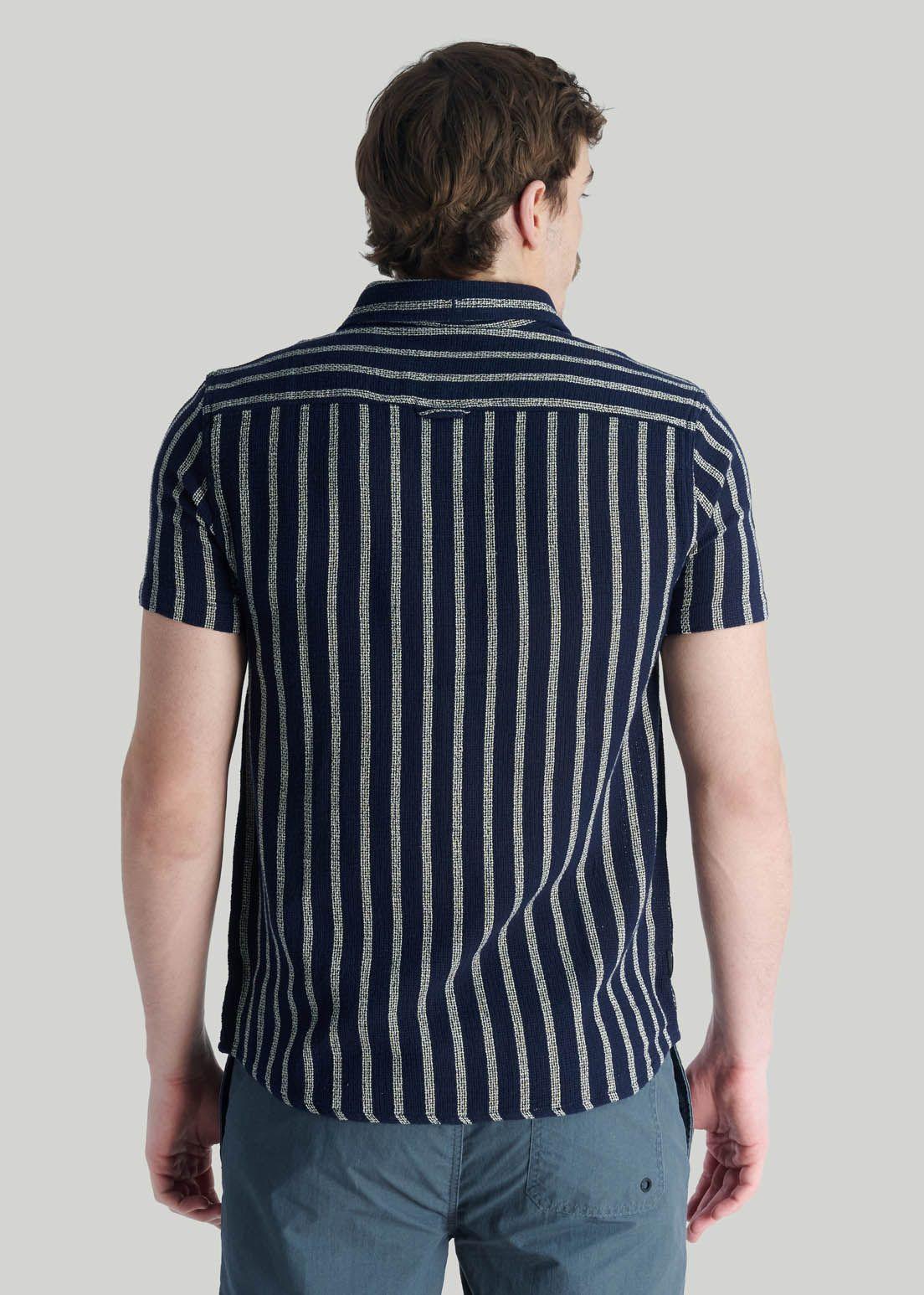 Camisa Stripe Casual Blue-3