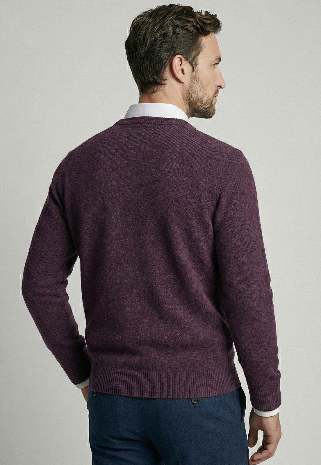 Sweater Atlanta V-Neck Burgundy Melange-3
